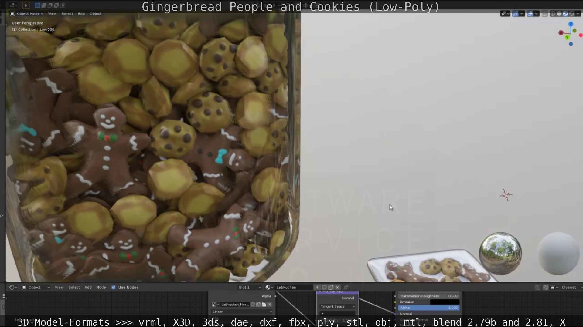 Gingerbread People And Cookies Low-Poly Low-poly 3D model_14