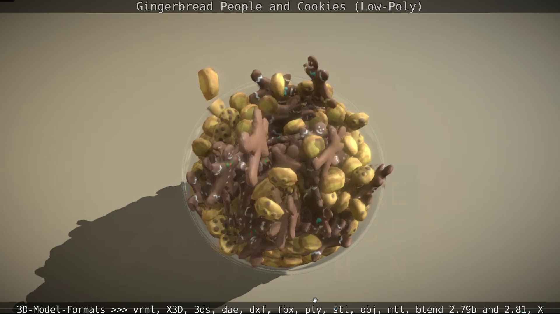 Gingerbread People And Cookies Low-Poly Low-poly 3D model_31