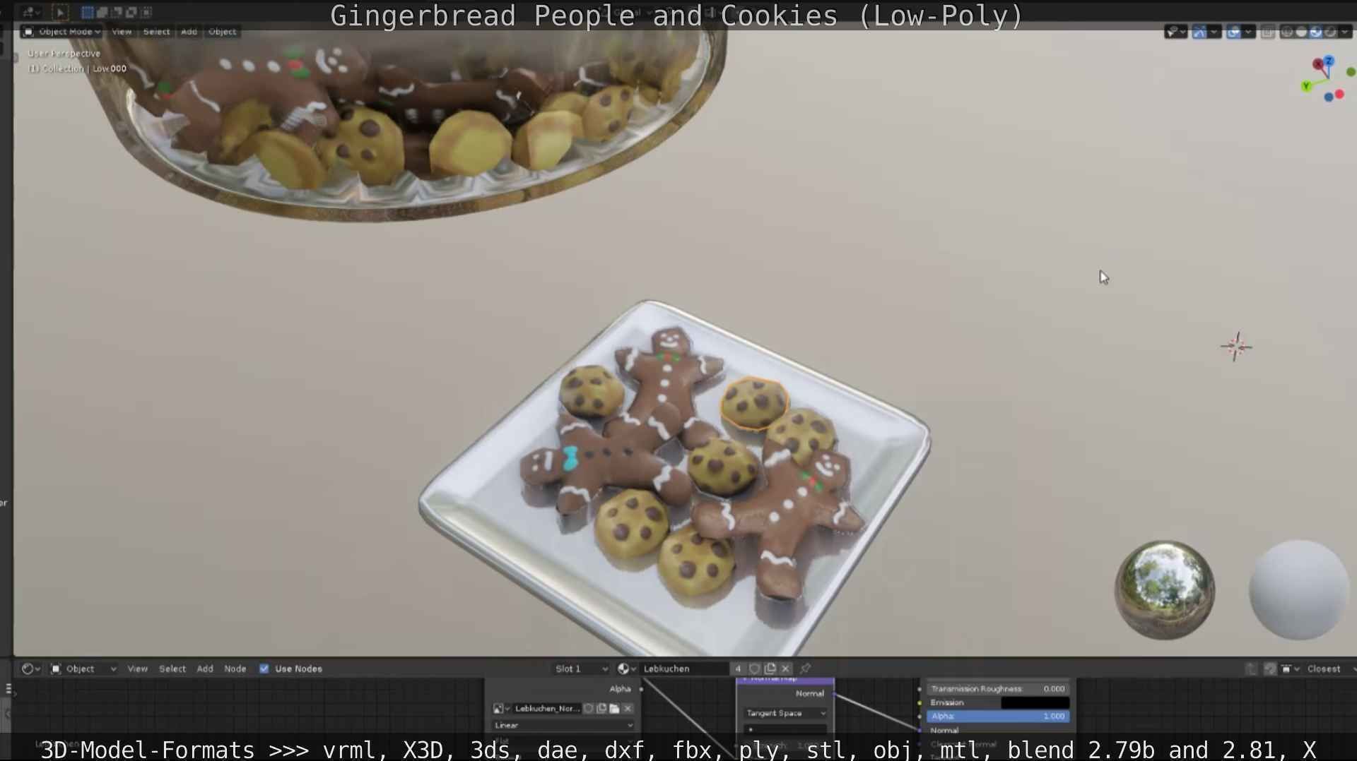 Gingerbread People And Cookies Low-Poly Low-poly 3D model_88