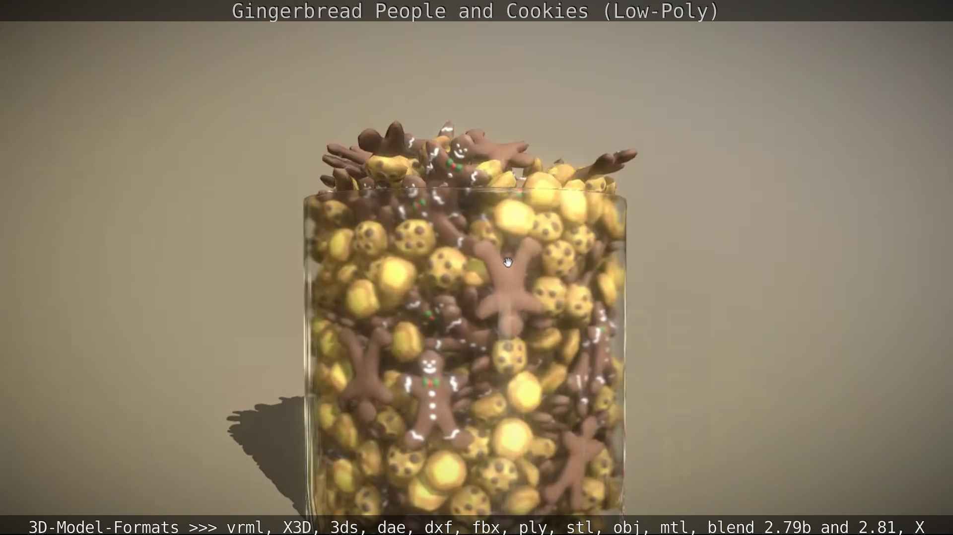 Gingerbread People And Cookies Low-Poly Low-poly 3D model_114