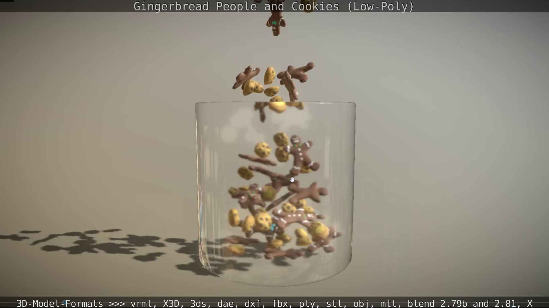 Gingerbread People And Cookies Low-Poly Low-poly 3D model_113