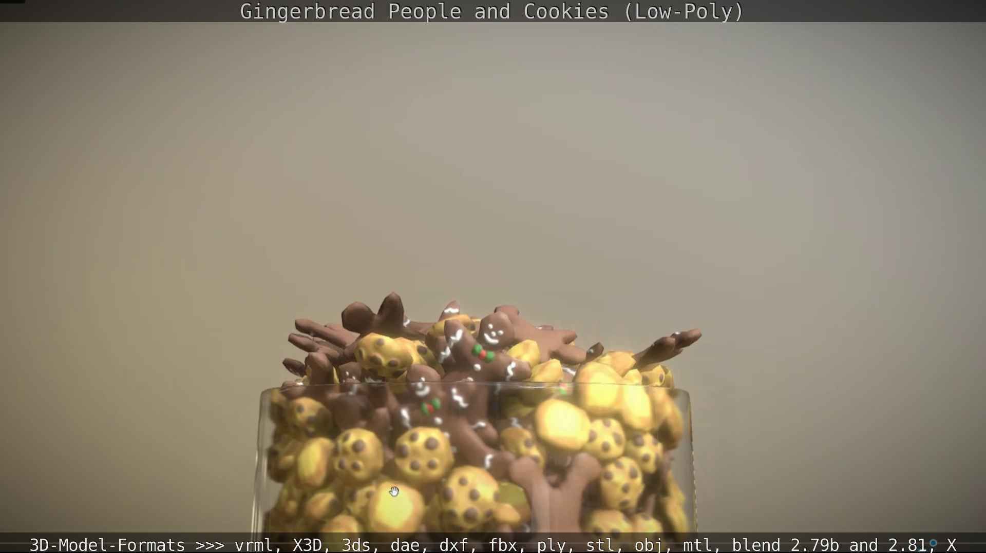 Gingerbread People And Cookies Low-Poly Low-poly 3D model_51