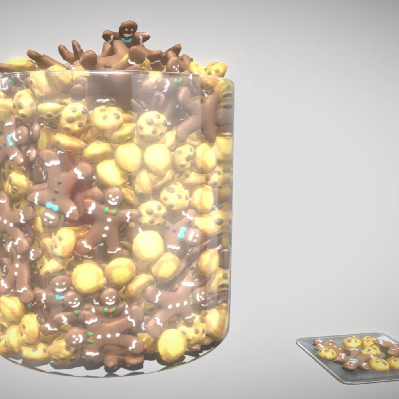 Gingerbread People And Cookies Low-Poly Low-poly 3D model_11