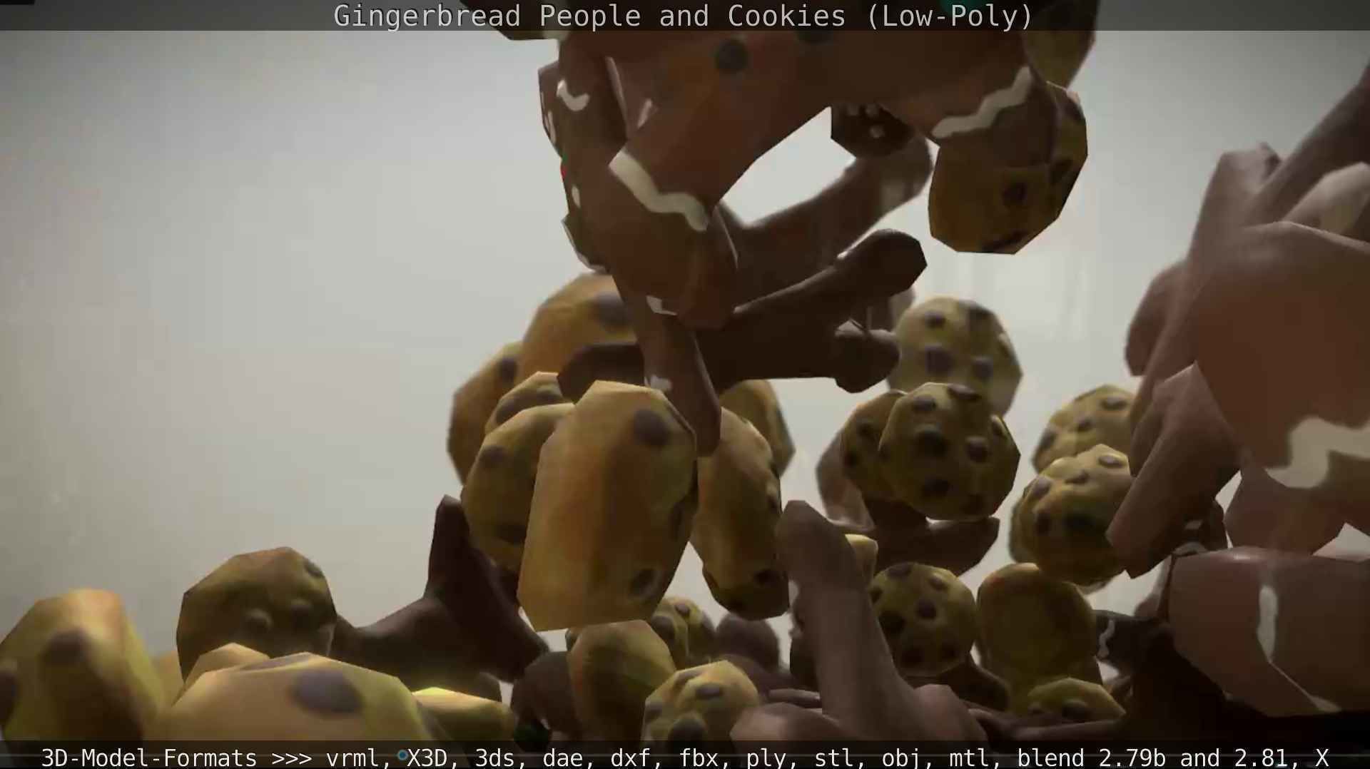 Gingerbread People And Cookies Low-Poly Low-poly 3D model_139