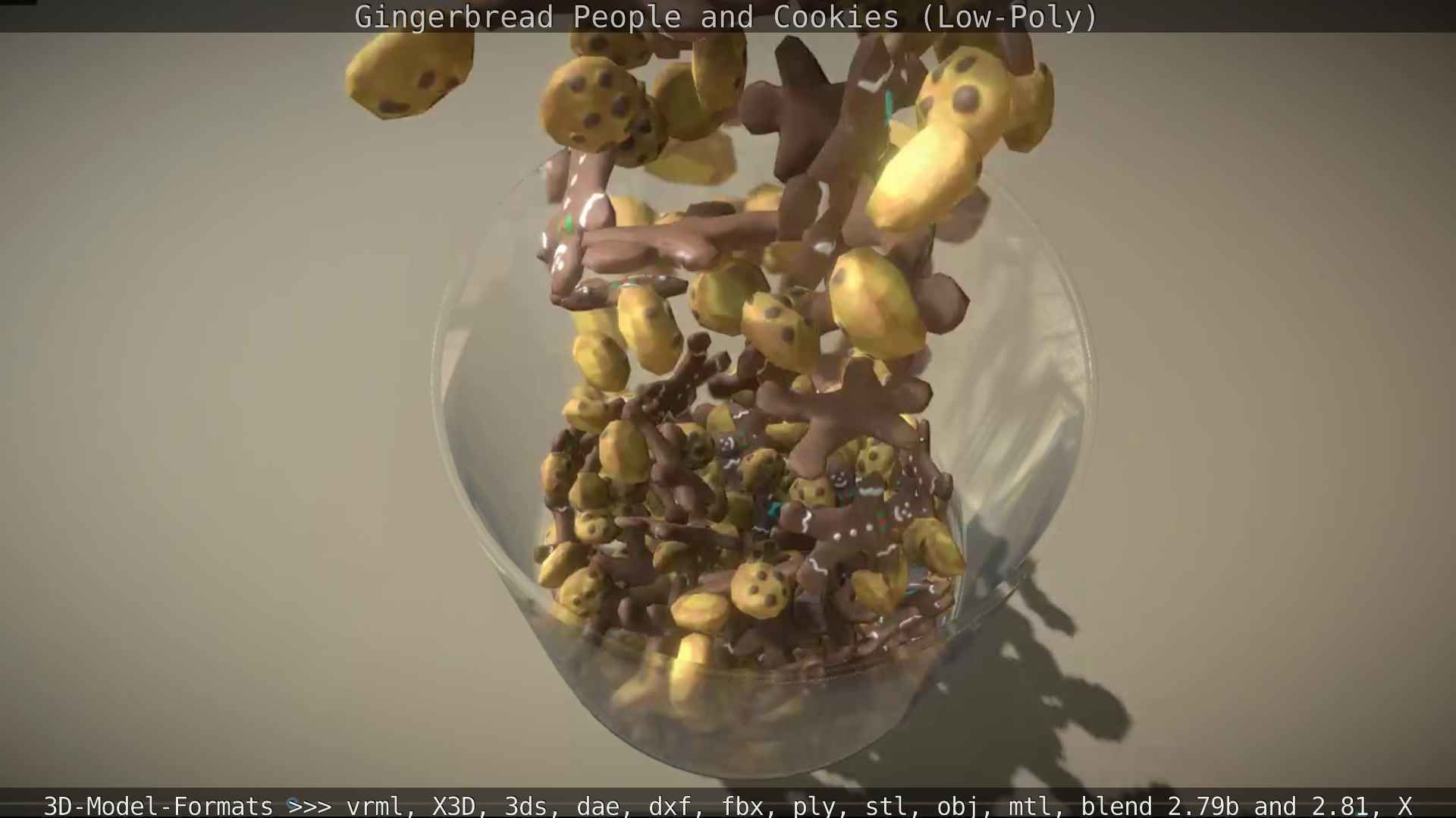 Gingerbread People And Cookies Low-Poly Low-poly 3D model_124