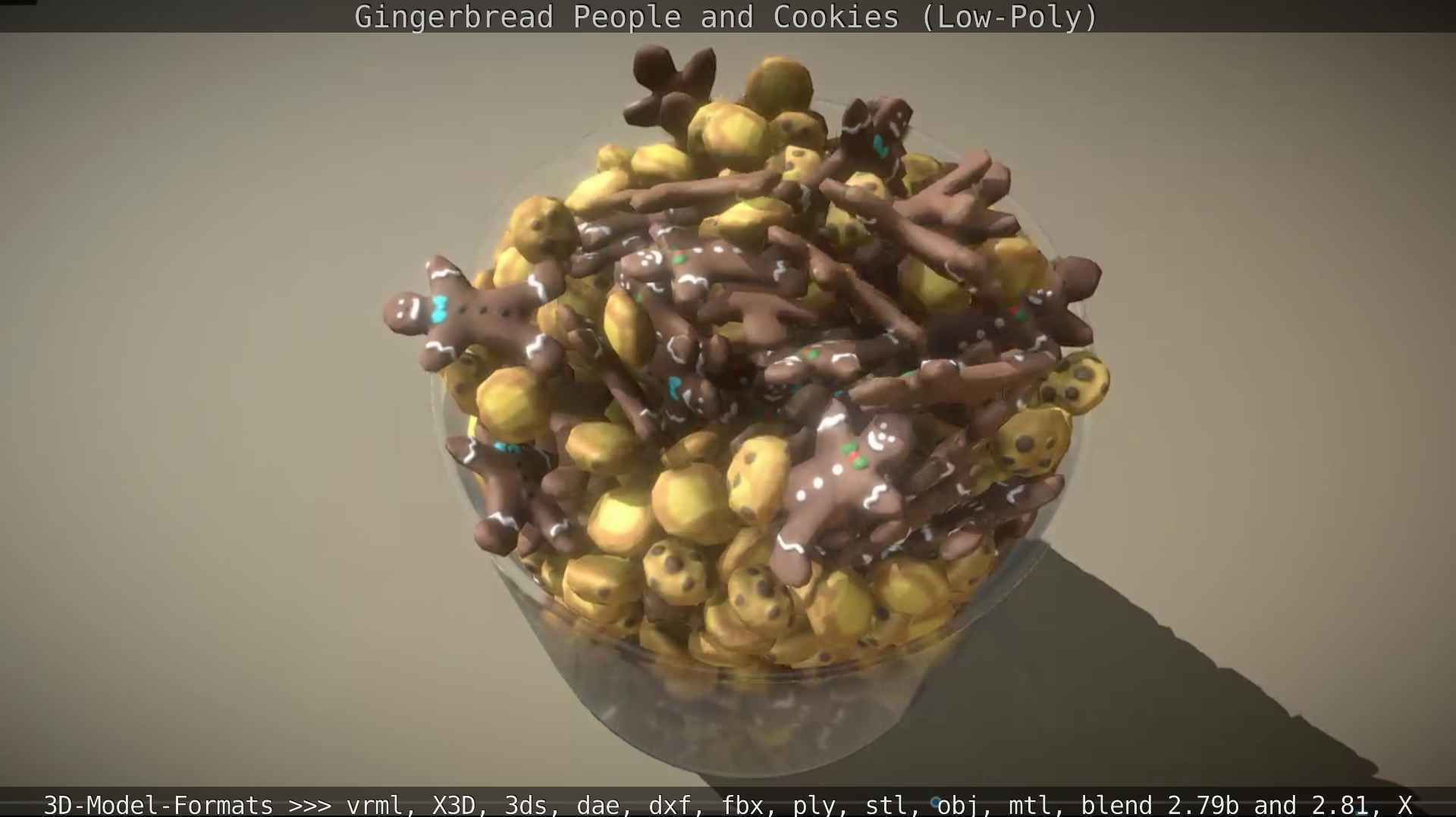 Gingerbread People And Cookies Low-Poly Low-poly 3D model_126