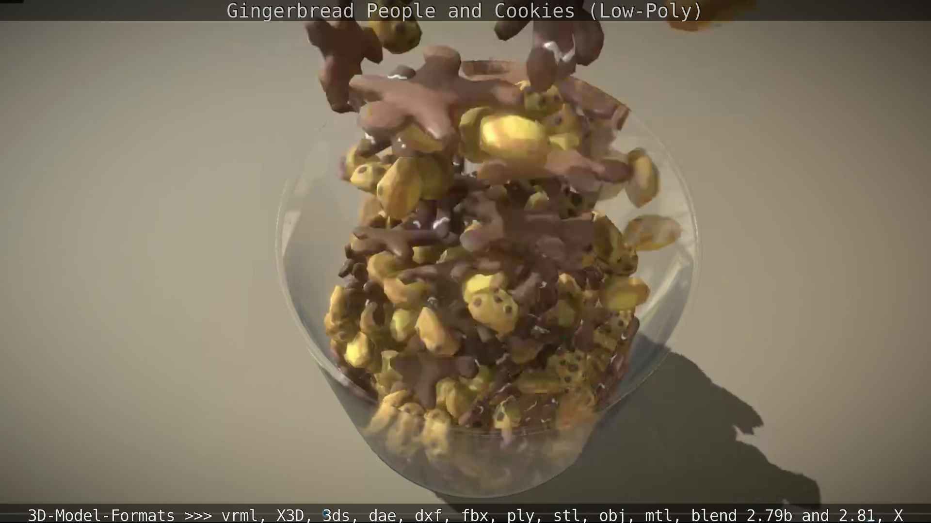 Gingerbread People And Cookies Low-Poly Low-poly 3D model_123