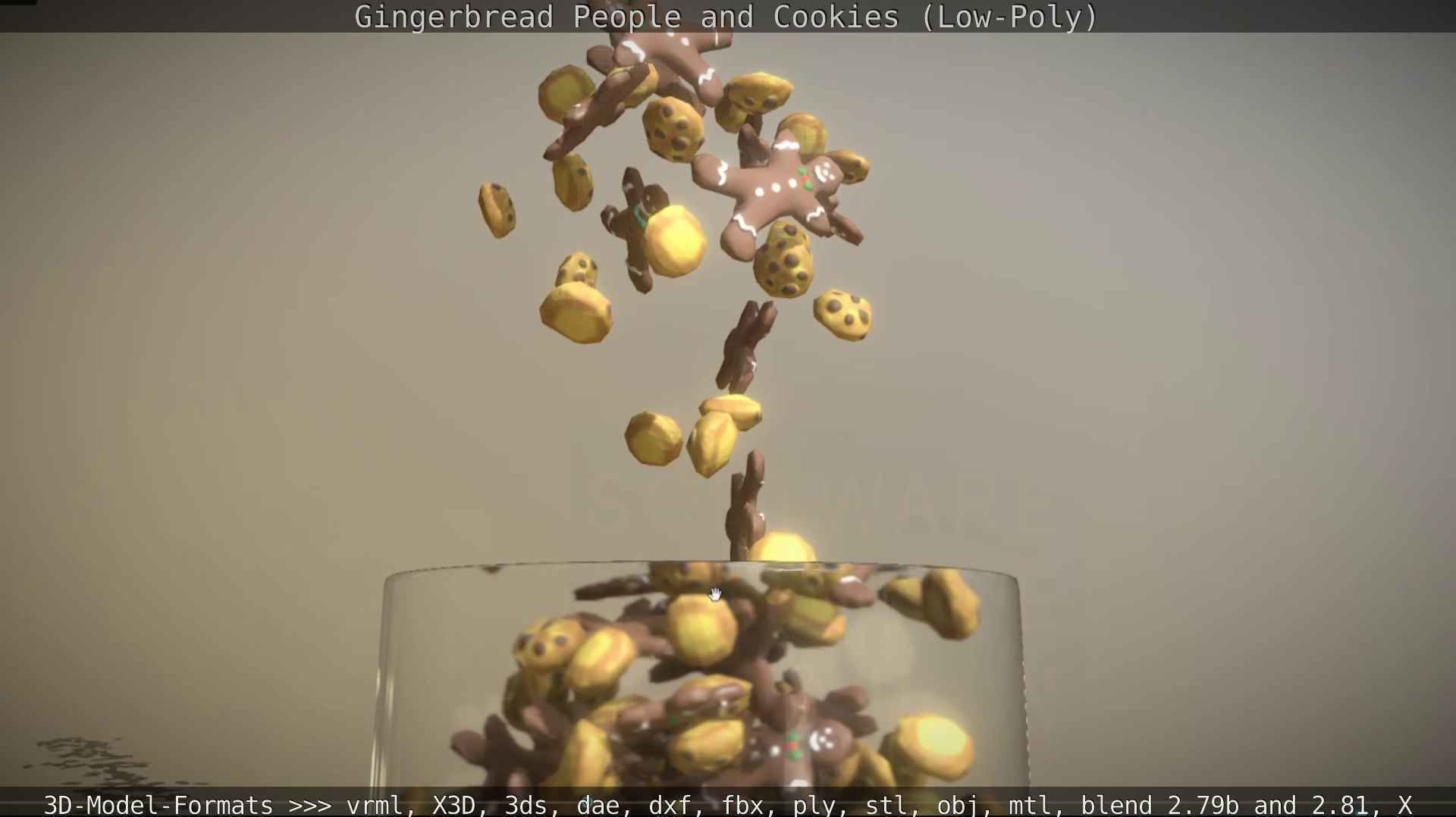 Gingerbread People And Cookies Low-Poly Low-poly 3D model_52