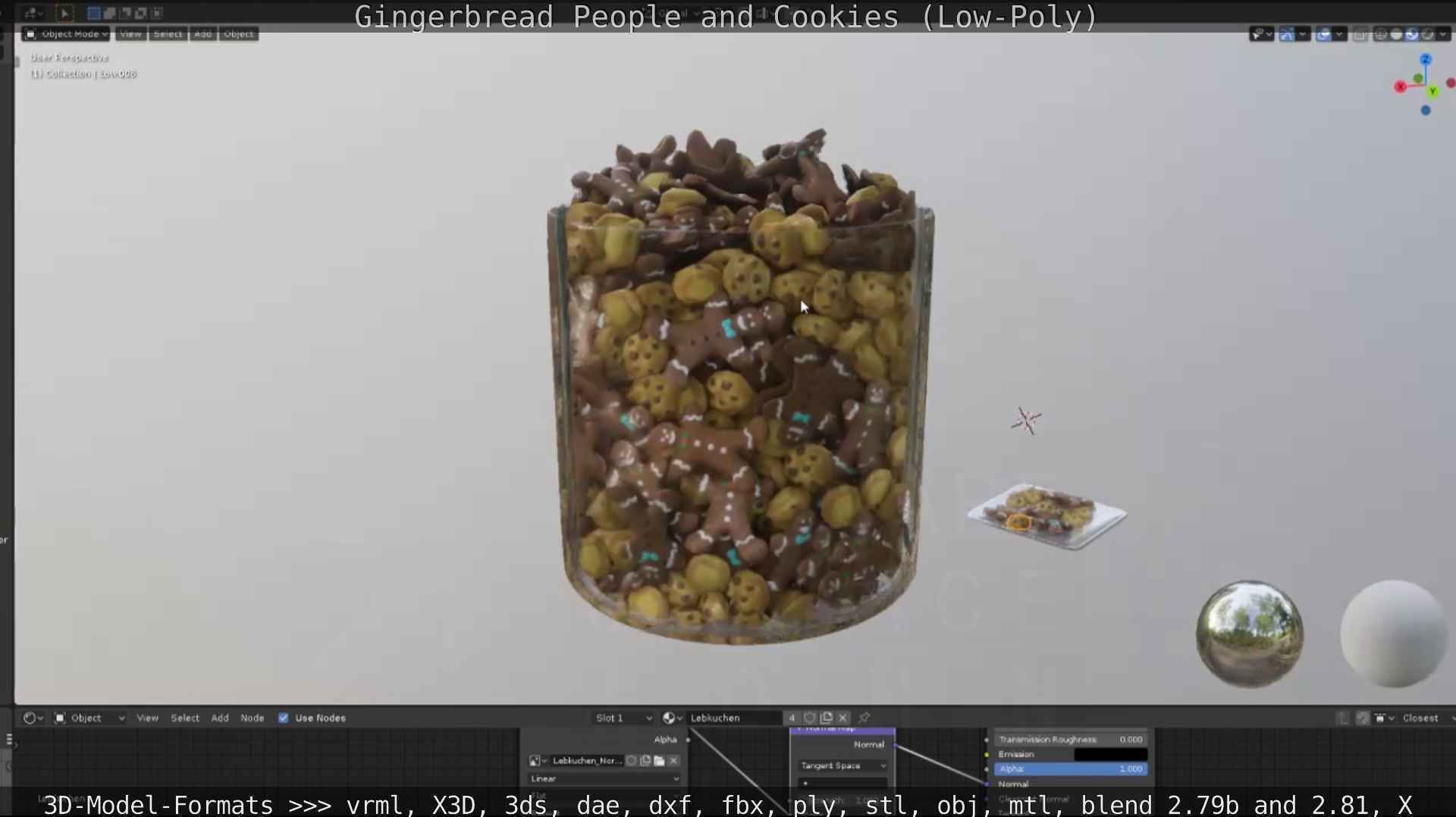 Gingerbread People And Cookies Low-Poly Low-poly 3D model_100