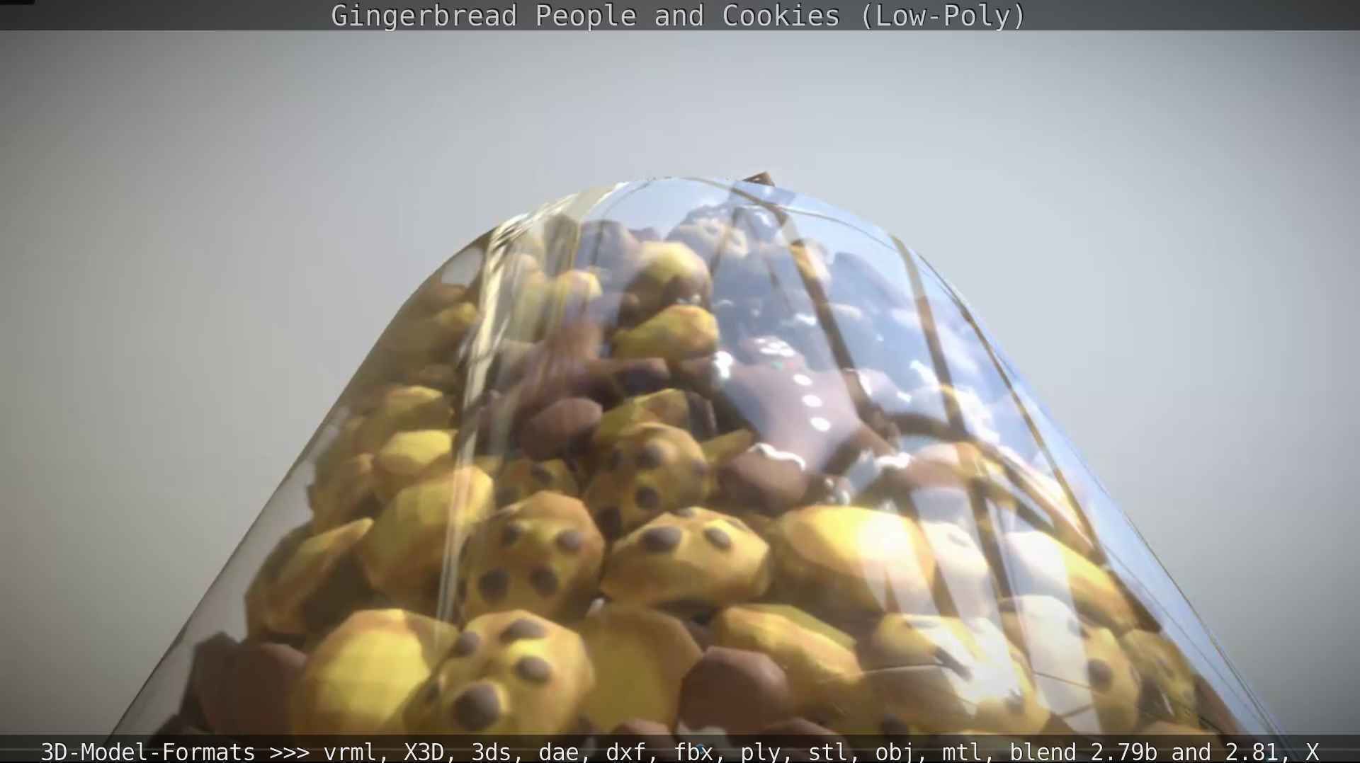 Gingerbread People And Cookies Low-Poly Low-poly 3D model_28