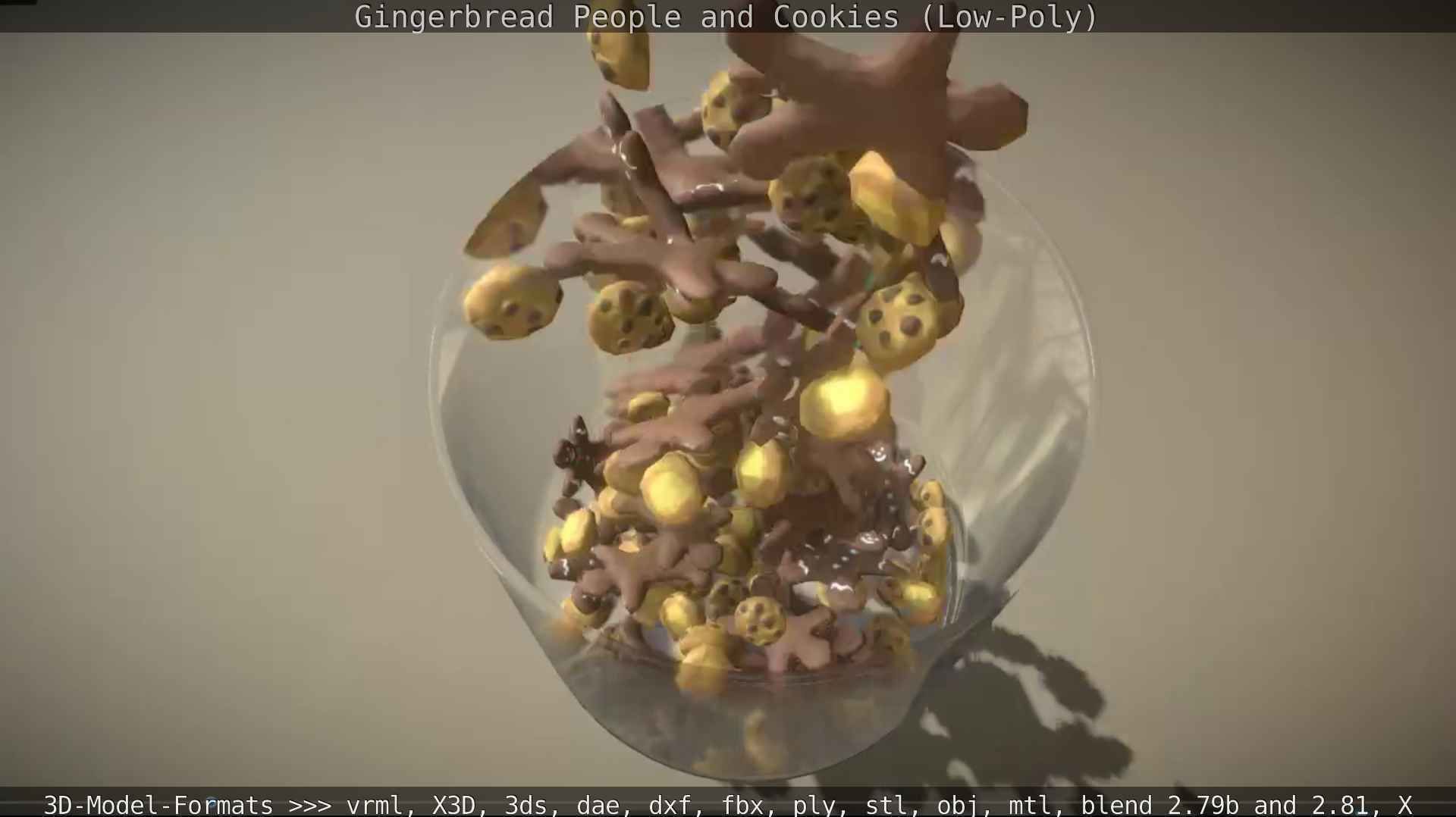 Gingerbread People And Cookies Low-Poly Low-poly 3D model_134