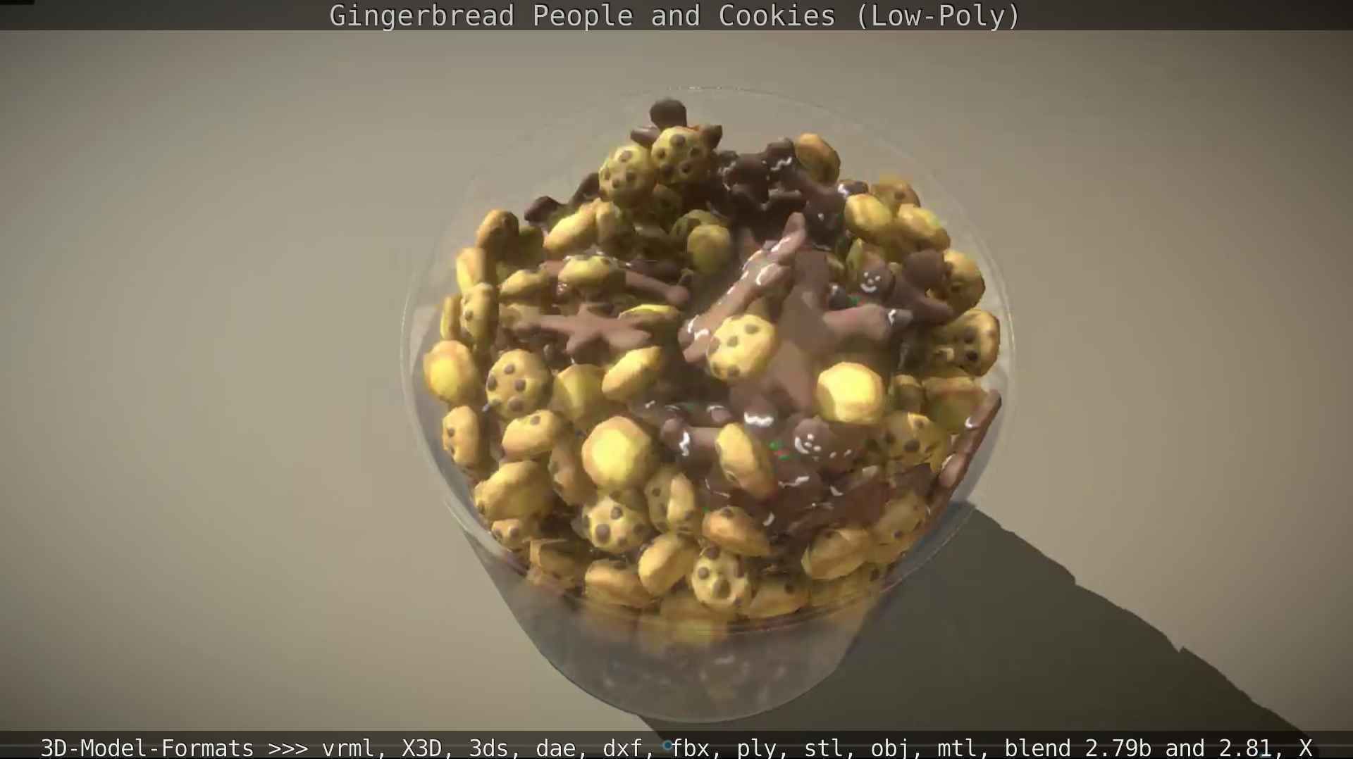 Gingerbread People And Cookies Low-Poly Low-poly 3D model_125