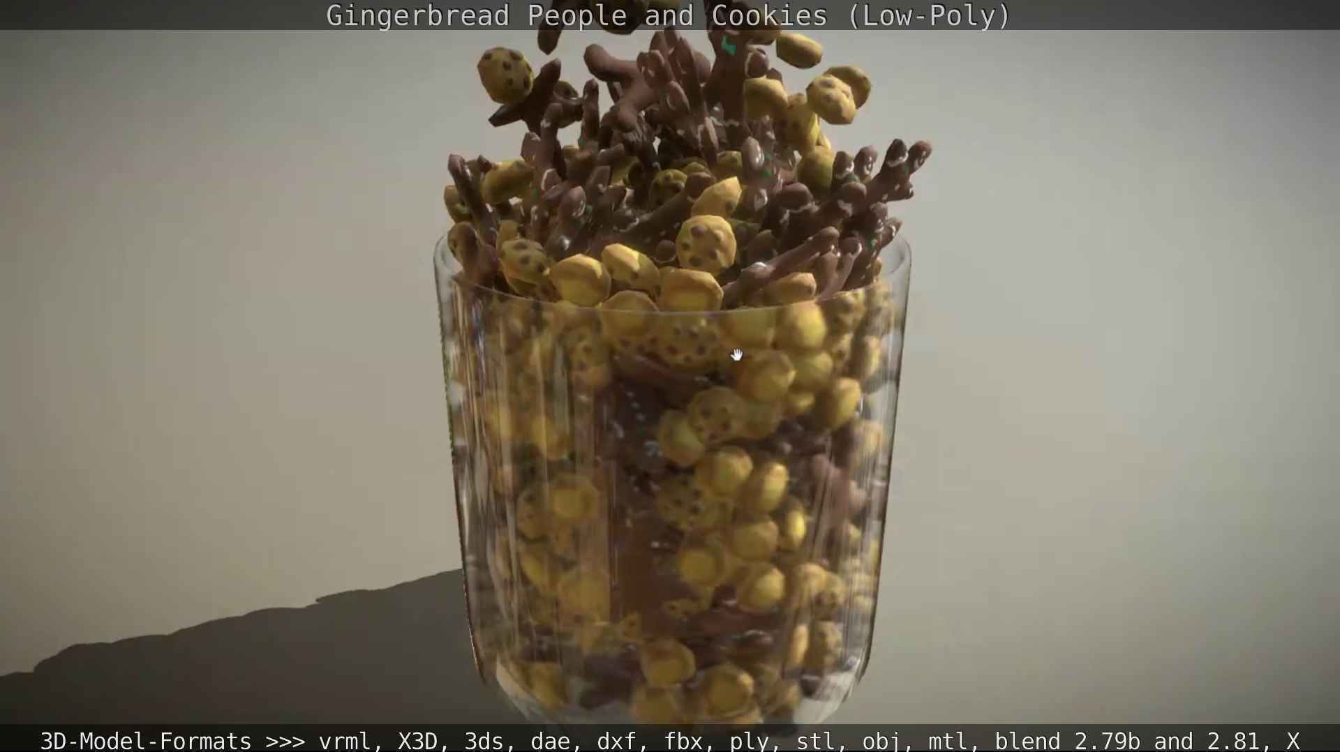 Gingerbread People And Cookies Low-Poly Low-poly 3D model_50