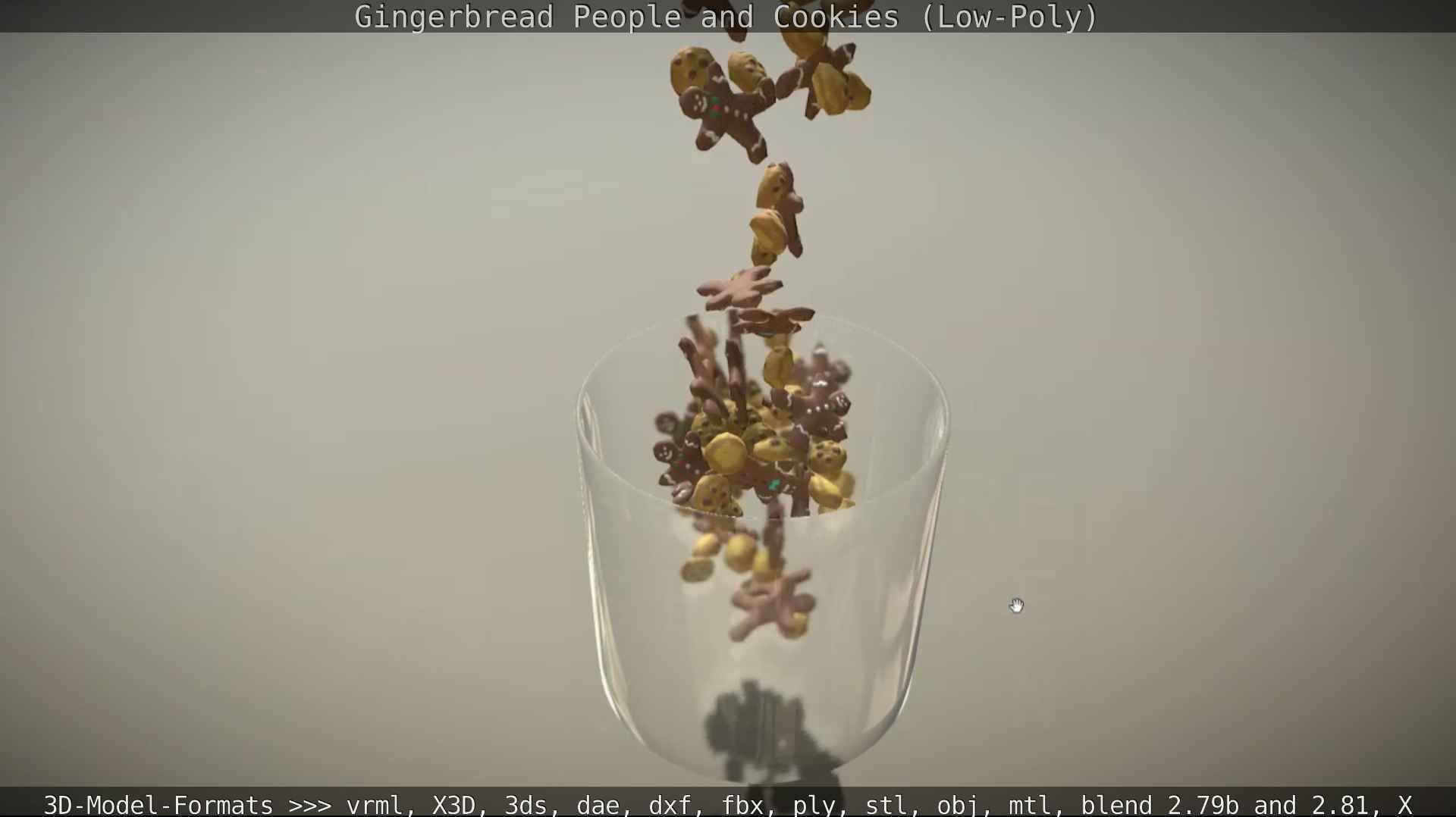 Gingerbread People And Cookies Low-Poly Low-poly 3D model_58