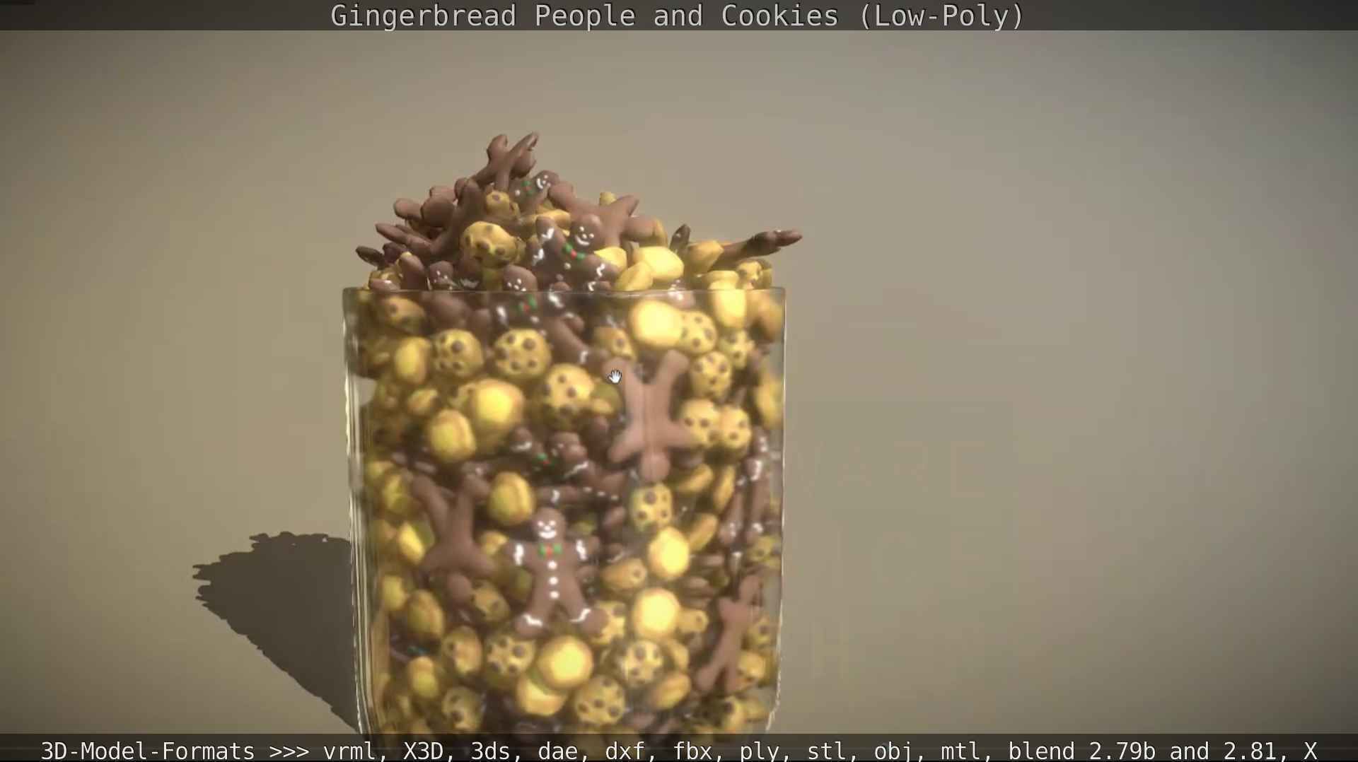 Gingerbread People And Cookies Low-Poly Low-poly 3D model_48