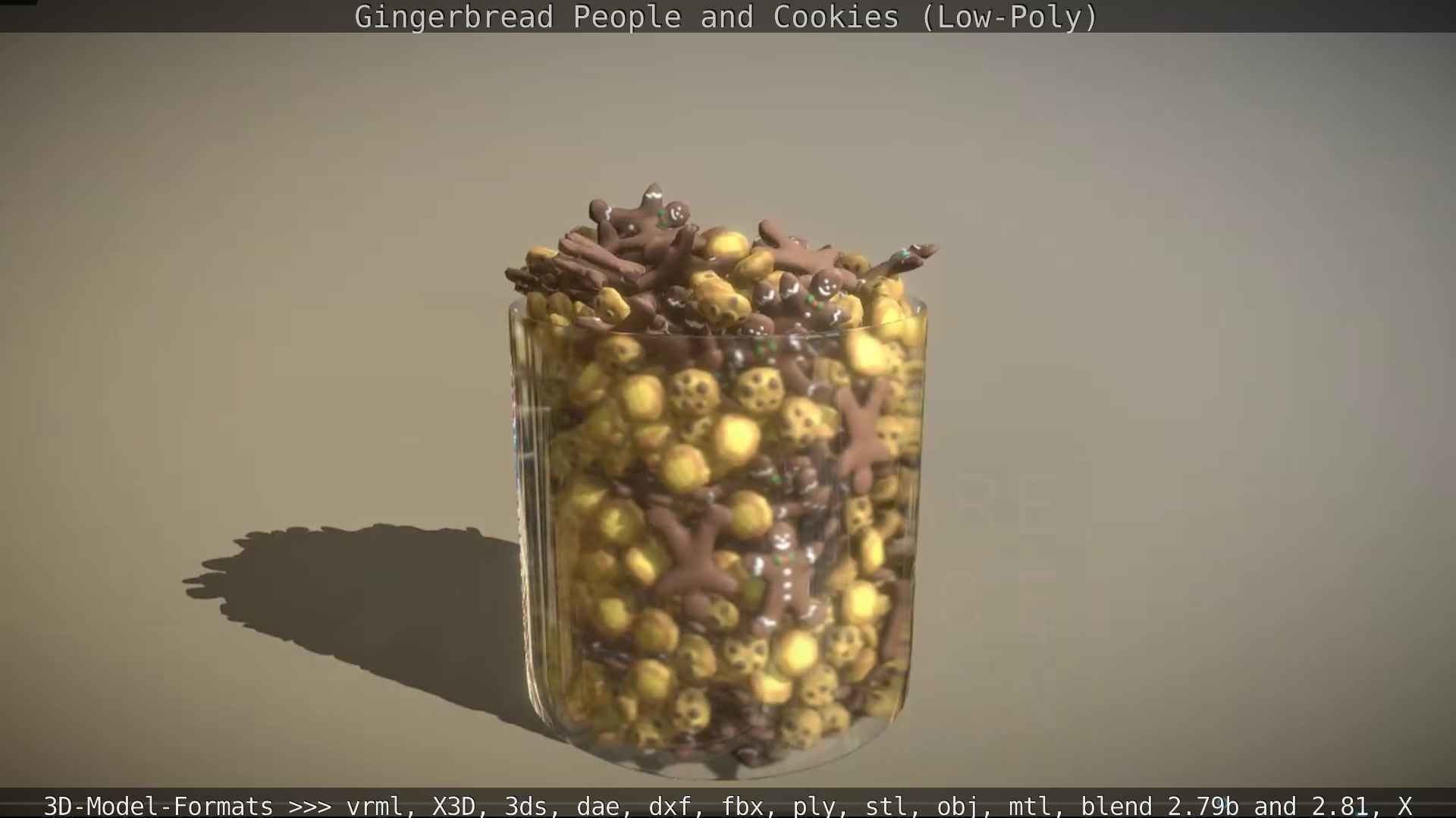 Gingerbread People And Cookies Low-Poly Low-poly 3D model_117