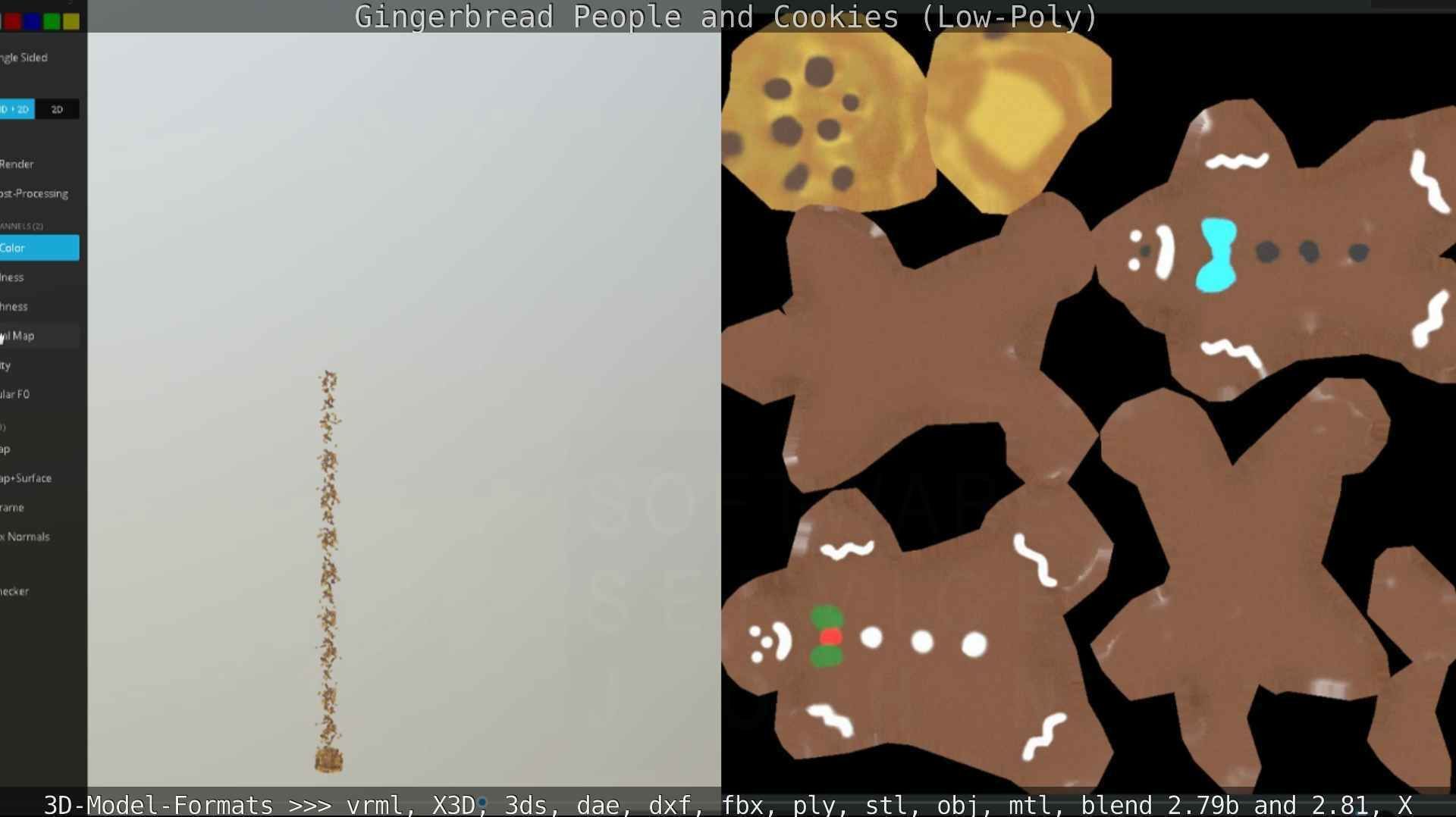 Gingerbread People And Cookies Low-Poly Low-poly 3D model_74