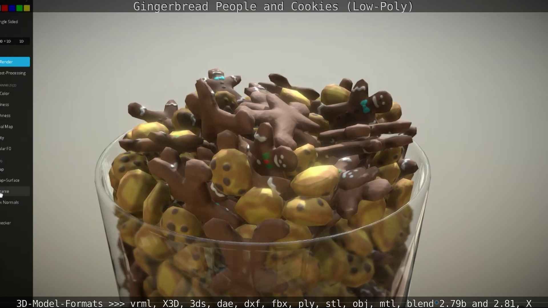 Gingerbread People And Cookies Low-Poly Low-poly 3D model_77