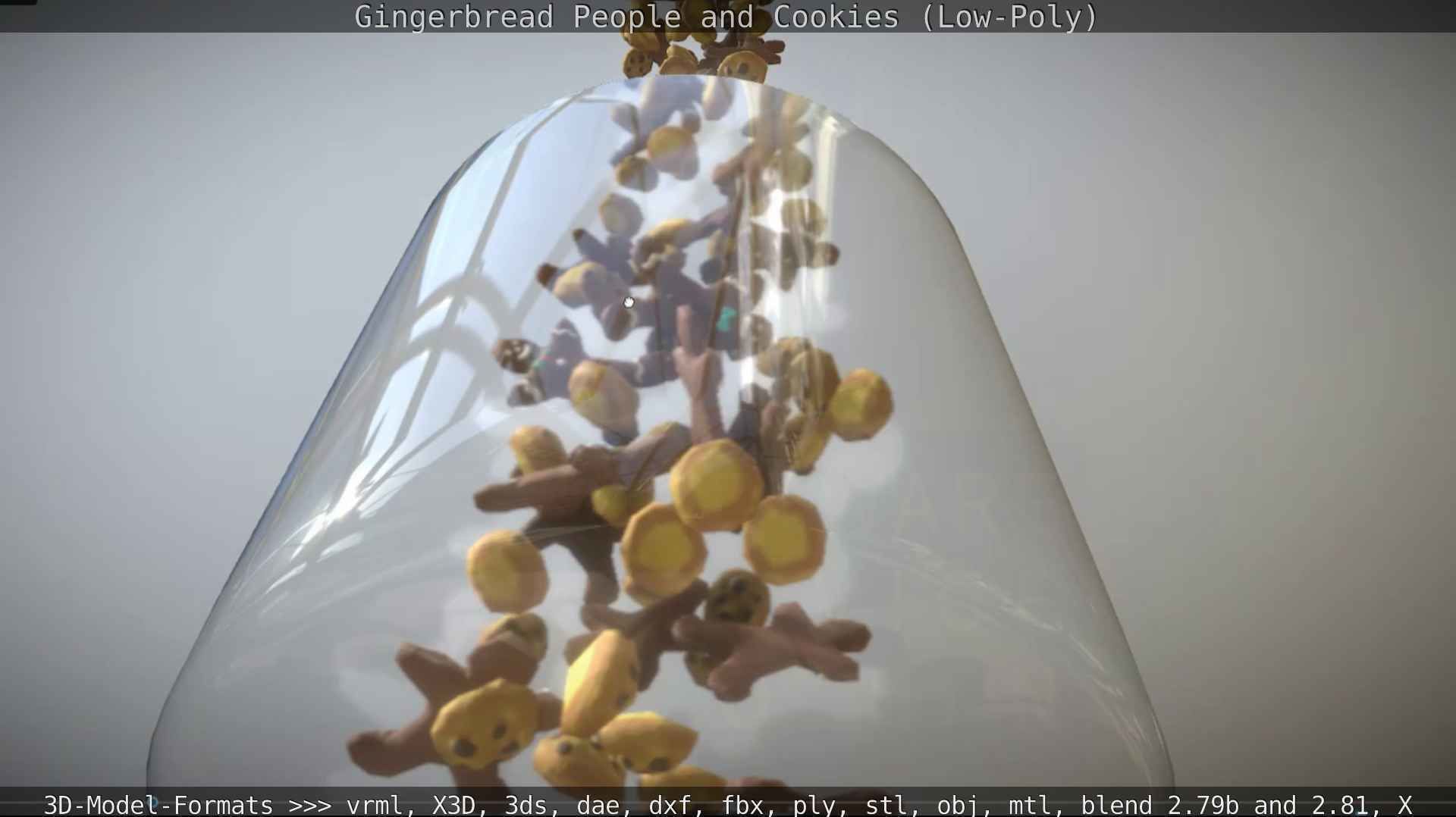 Gingerbread People And Cookies Low-Poly Low-poly 3D model_115