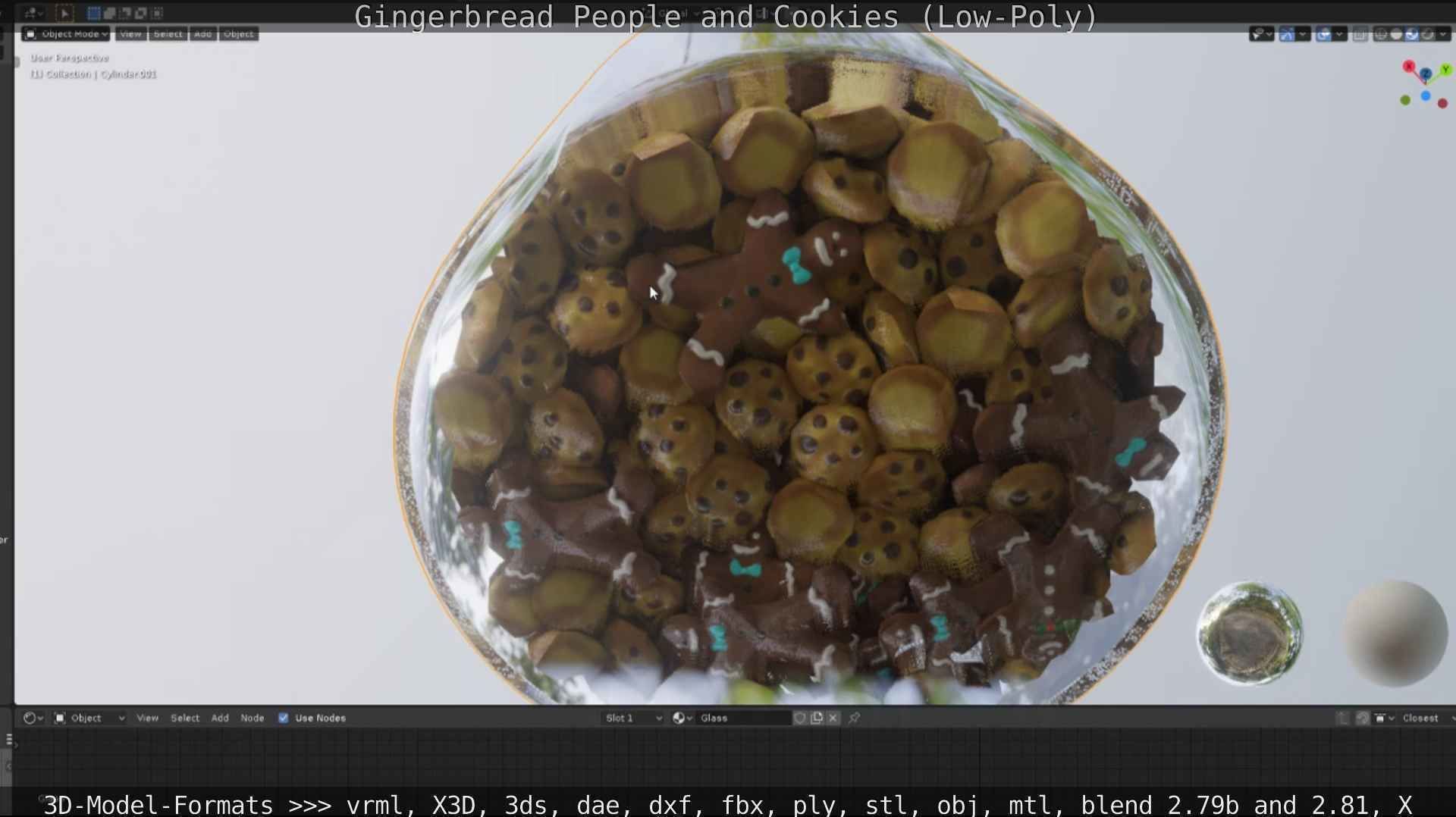 Gingerbread People And Cookies Low-Poly Low-poly 3D model_15