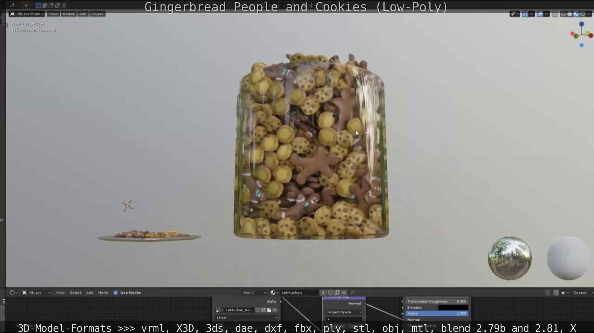 Gingerbread People And Cookies Low-Poly Low-poly 3D model_97