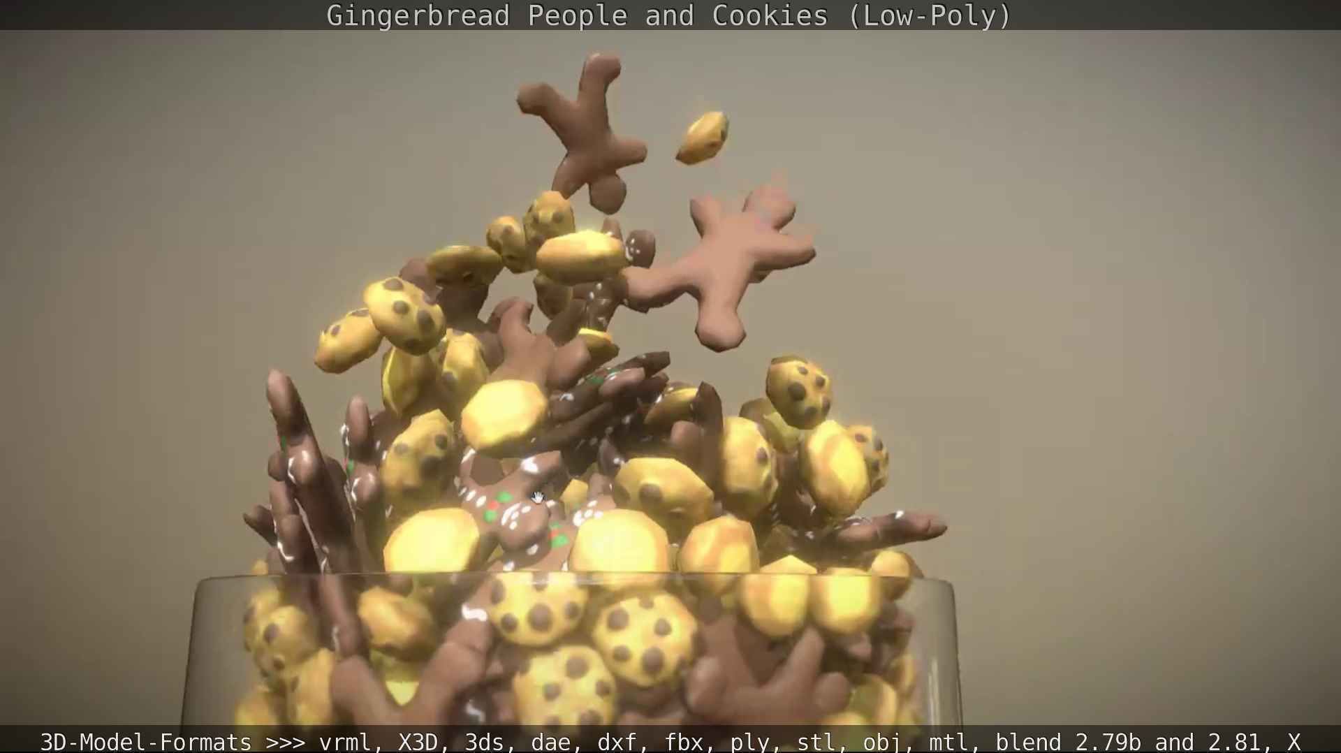 Gingerbread People And Cookies Low-Poly Low-poly 3D model_54