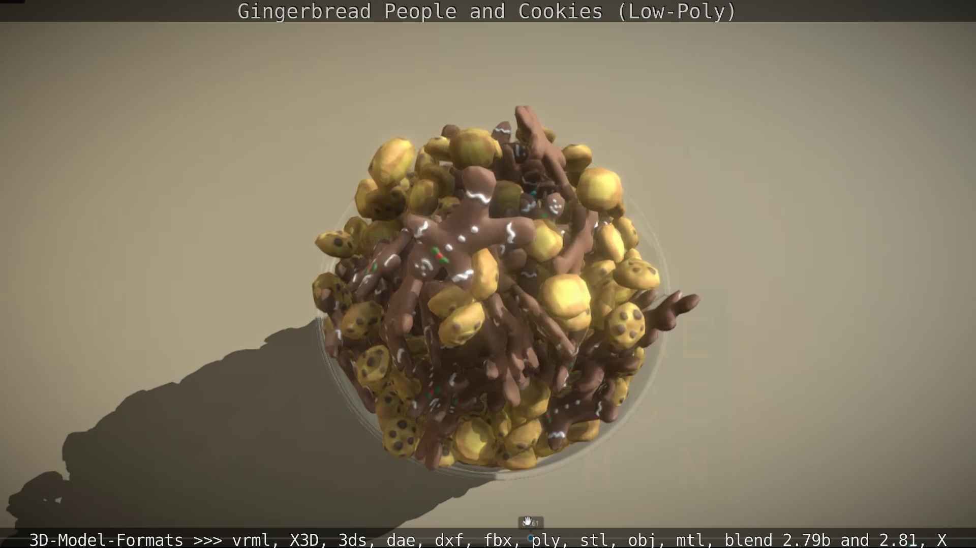 Gingerbread People And Cookies Low-Poly Low-poly 3D model_43