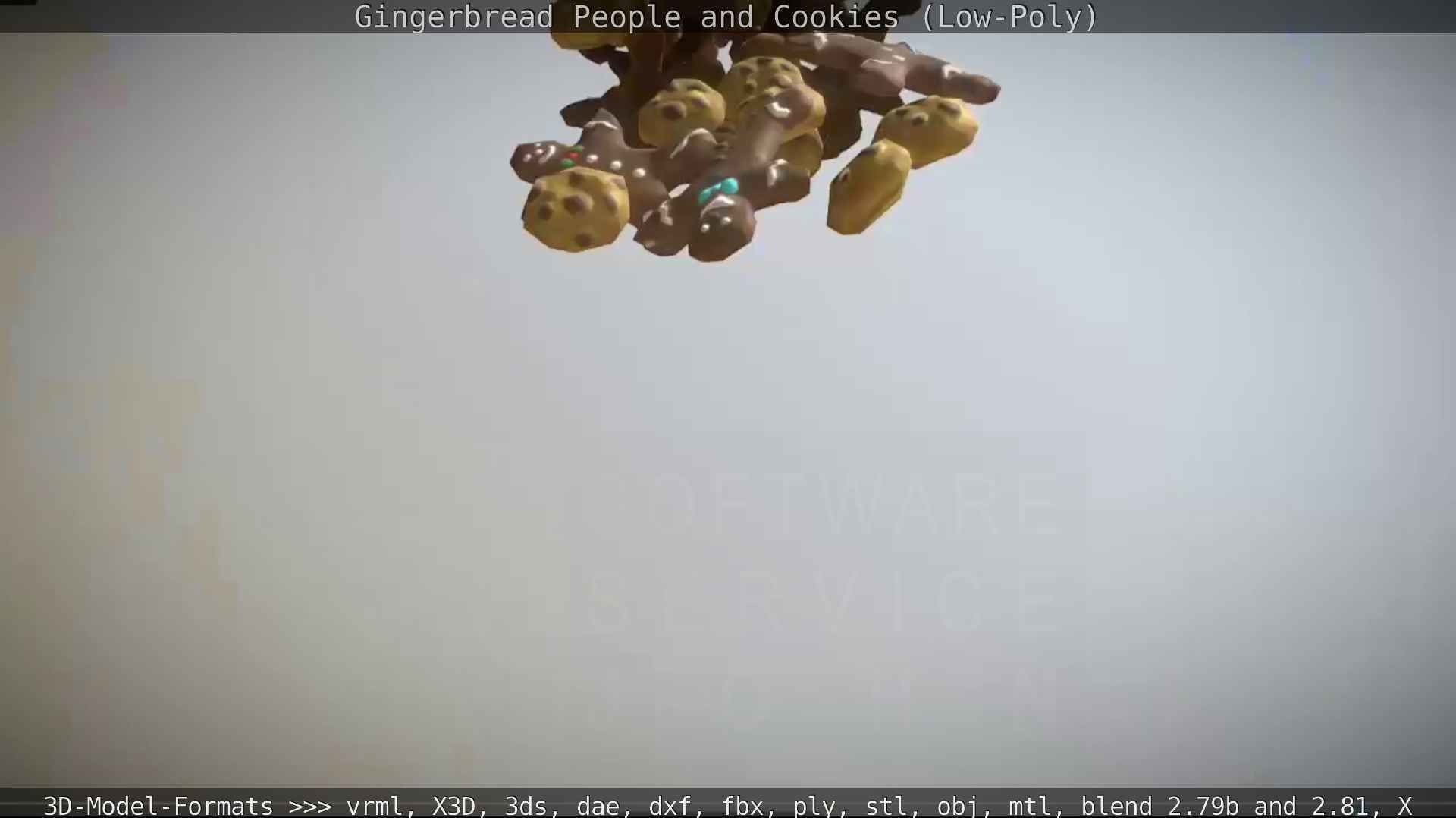 Gingerbread People And Cookies Low-Poly Low-poly 3D model_137