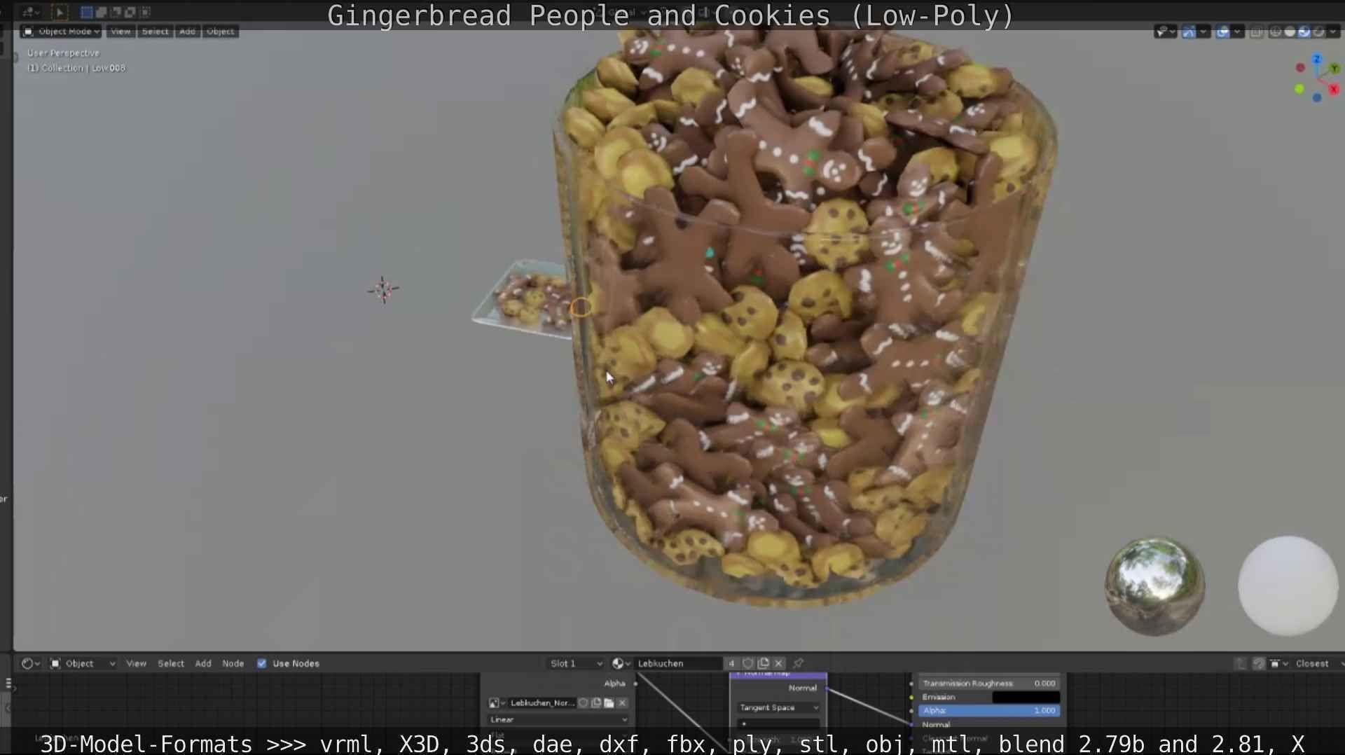 Gingerbread People And Cookies Low-Poly Low-poly 3D model_16