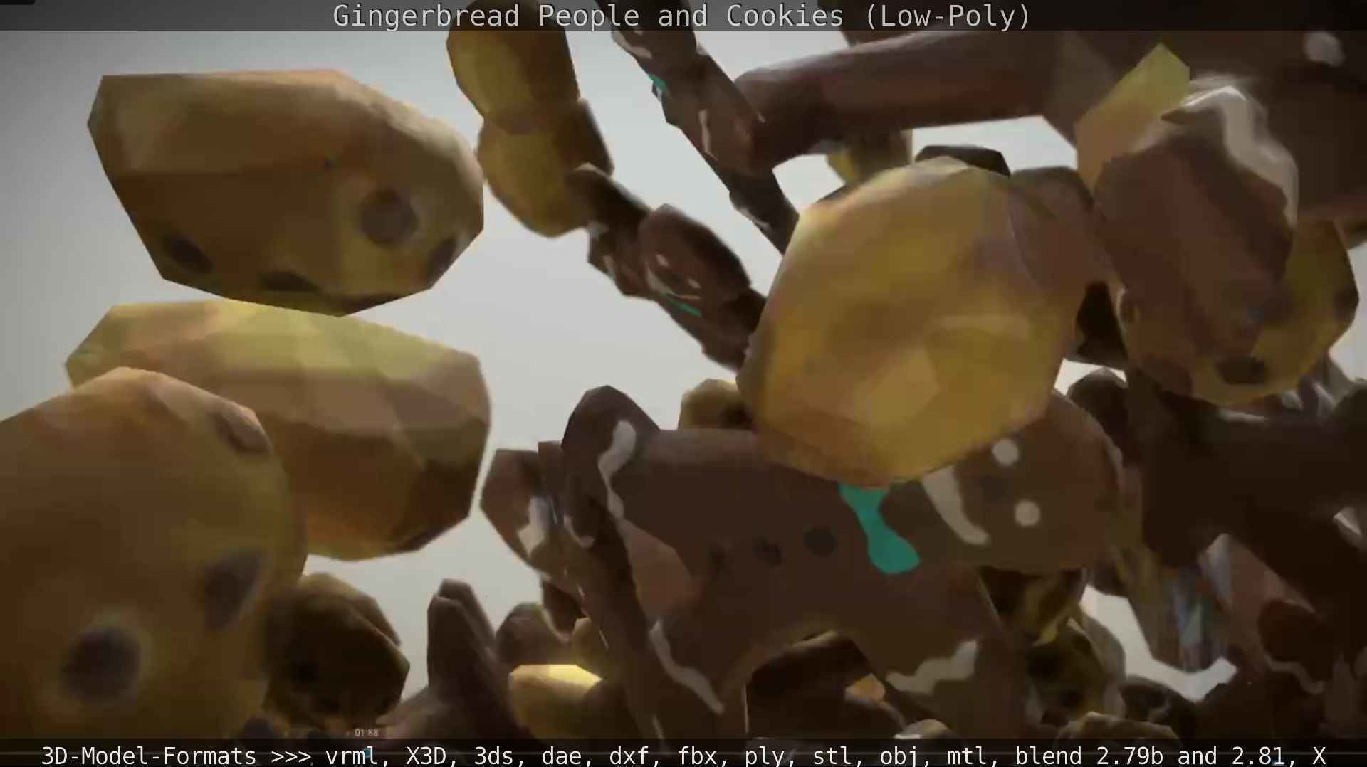 Gingerbread People And Cookies Low-Poly Low-poly 3D model_140