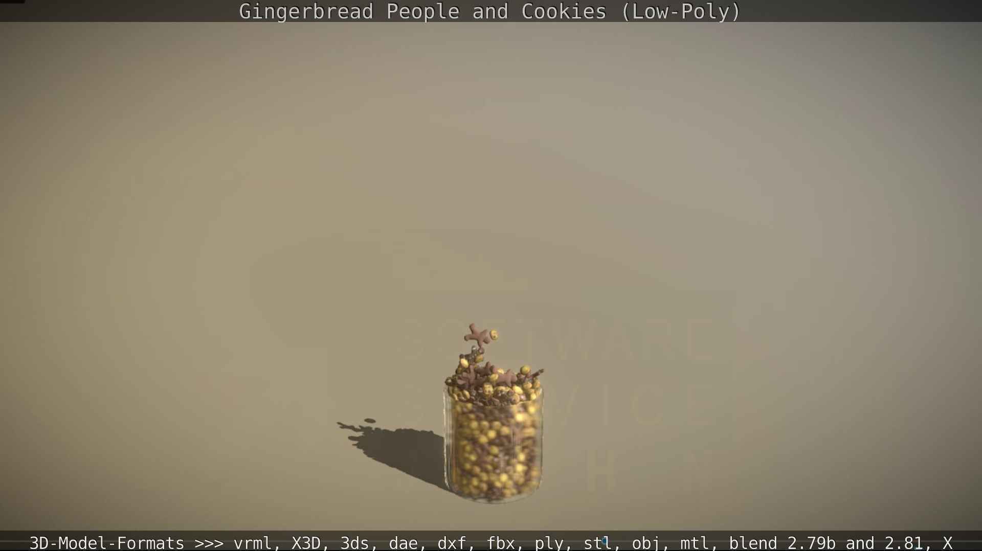 Gingerbread People And Cookies Low-Poly Low-poly 3D model_133