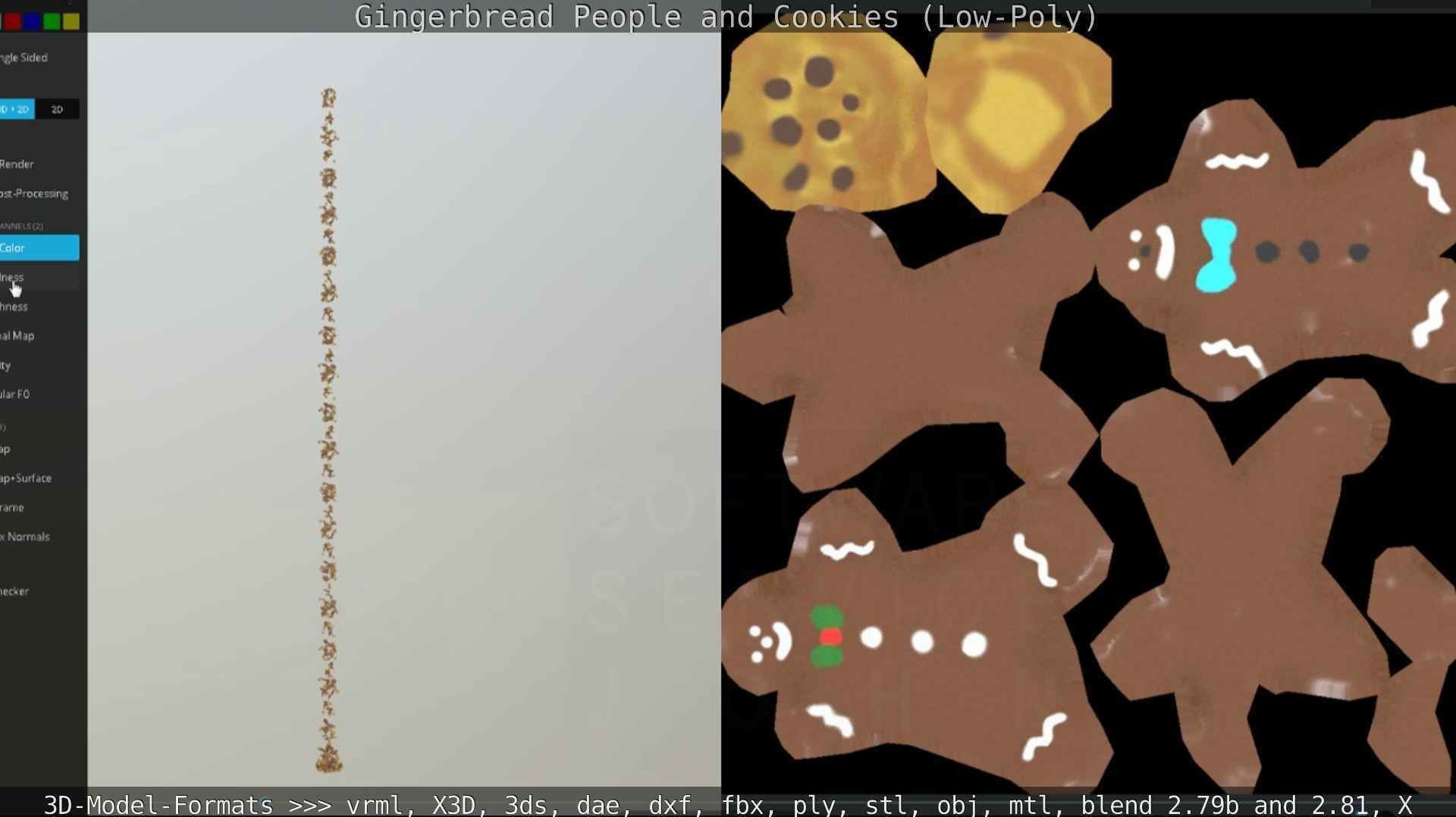 Gingerbread People And Cookies Low-Poly Low-poly 3D model_73