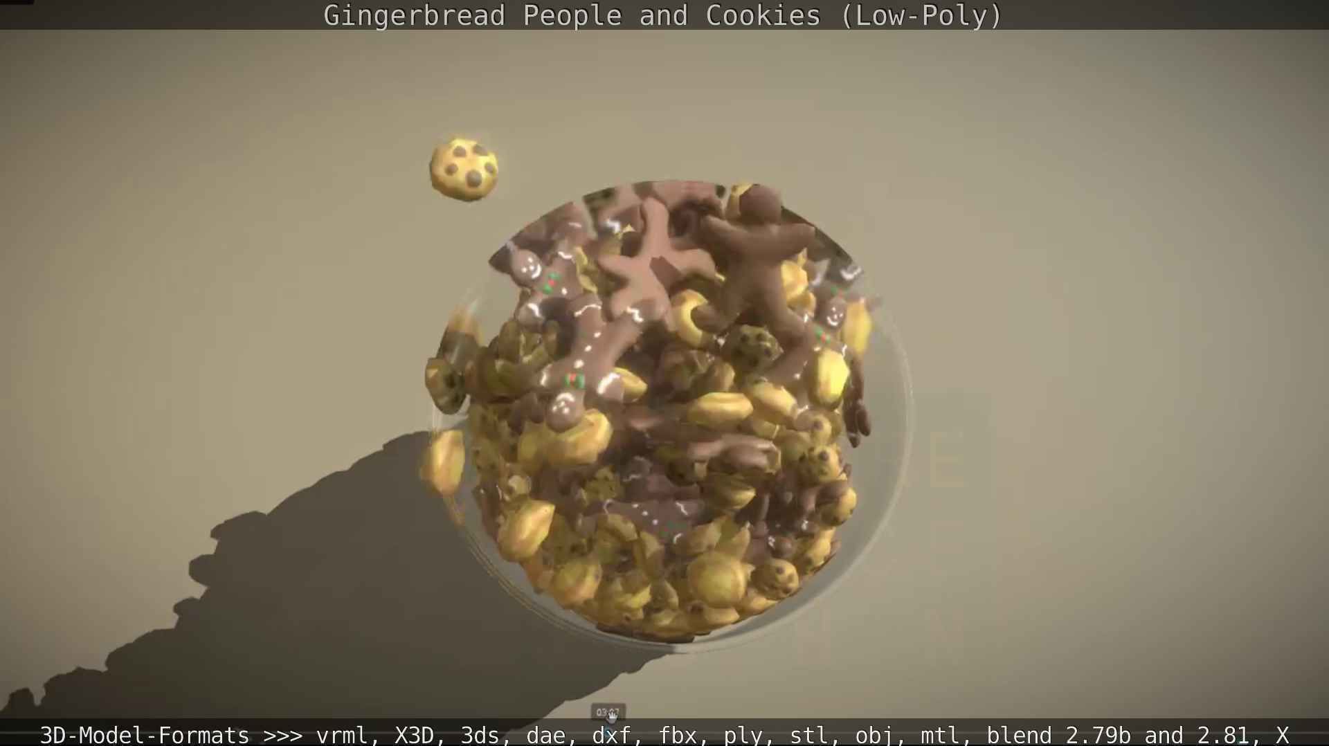 Gingerbread People And Cookies Low-Poly Low-poly 3D model_42