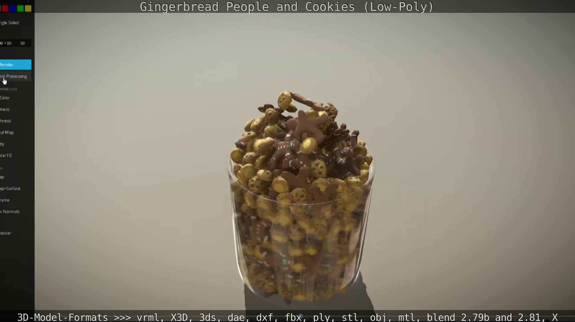 Gingerbread People And Cookies Low-Poly Low-poly 3D model_61