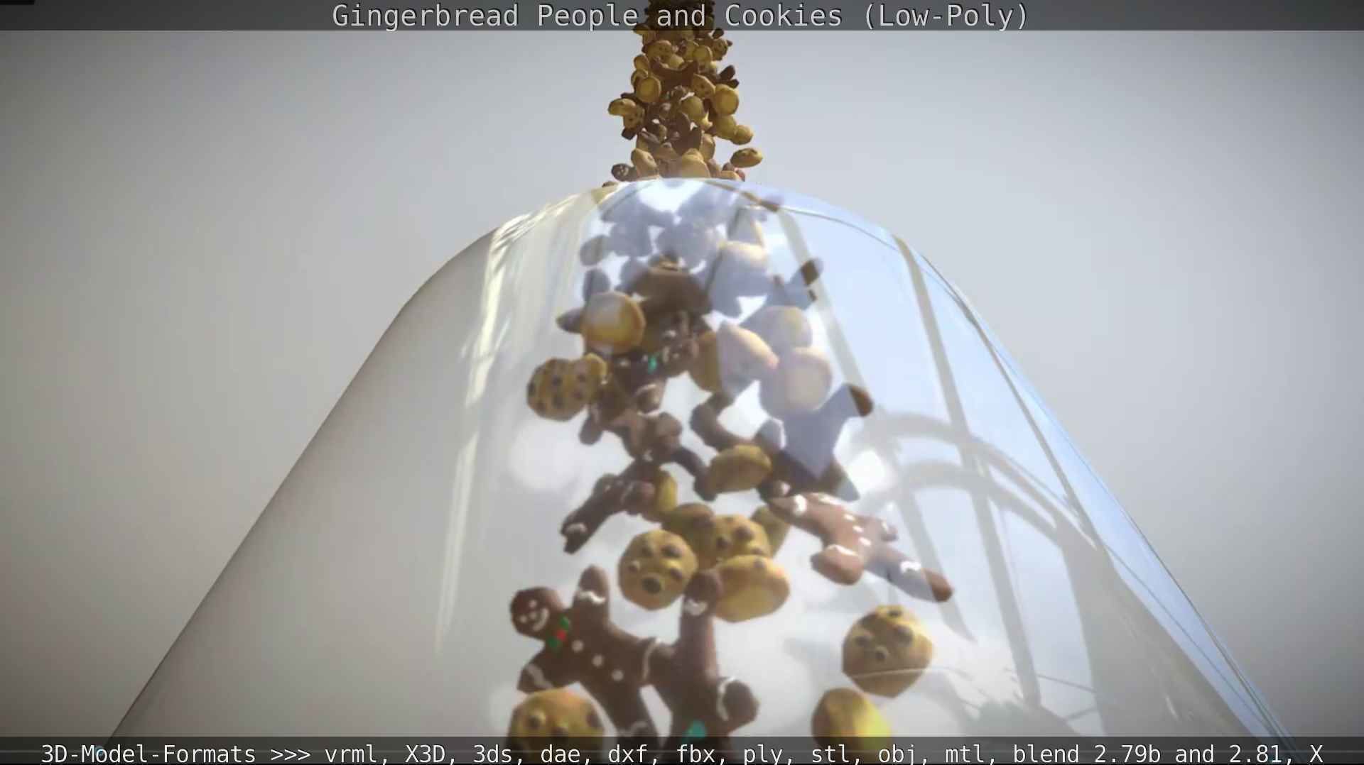 Gingerbread People And Cookies Low-Poly Low-poly 3D model_27