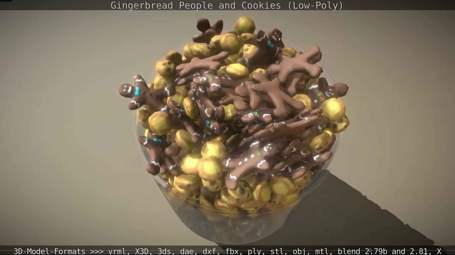 Gingerbread People And Cookies Low-Poly Low-poly 3D model_121