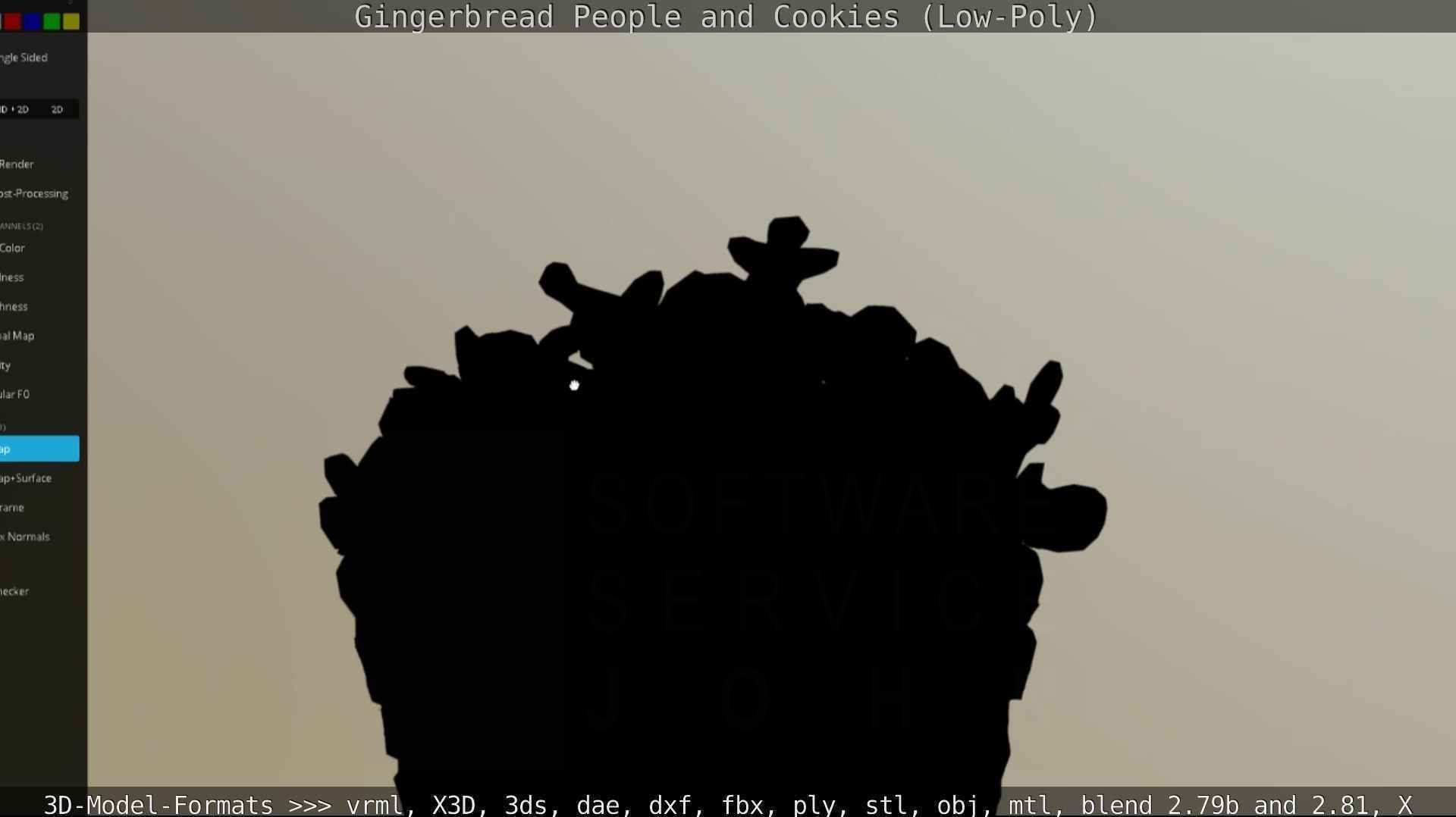 Gingerbread People And Cookies Low-Poly Low-poly 3D model_87