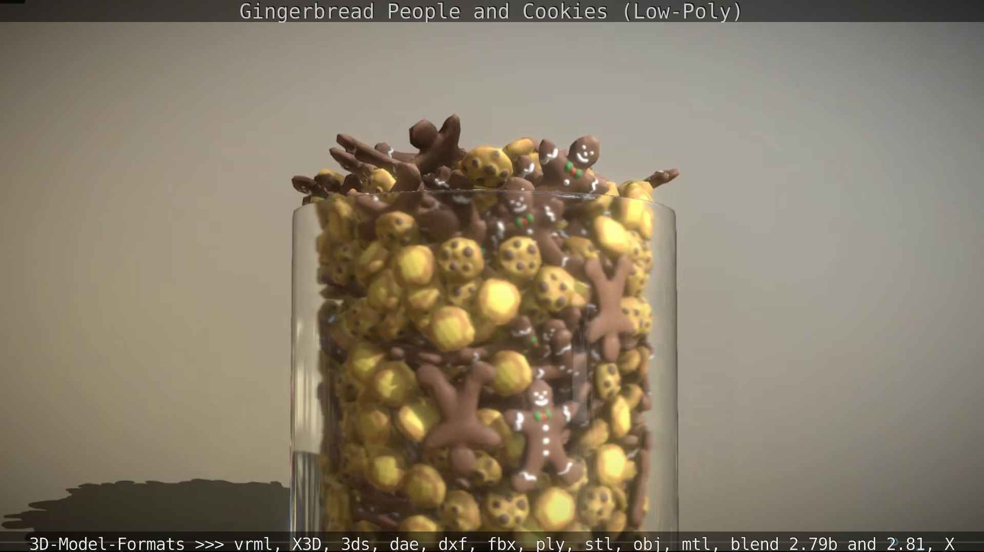 Gingerbread People And Cookies Low-Poly Low-poly 3D model_135