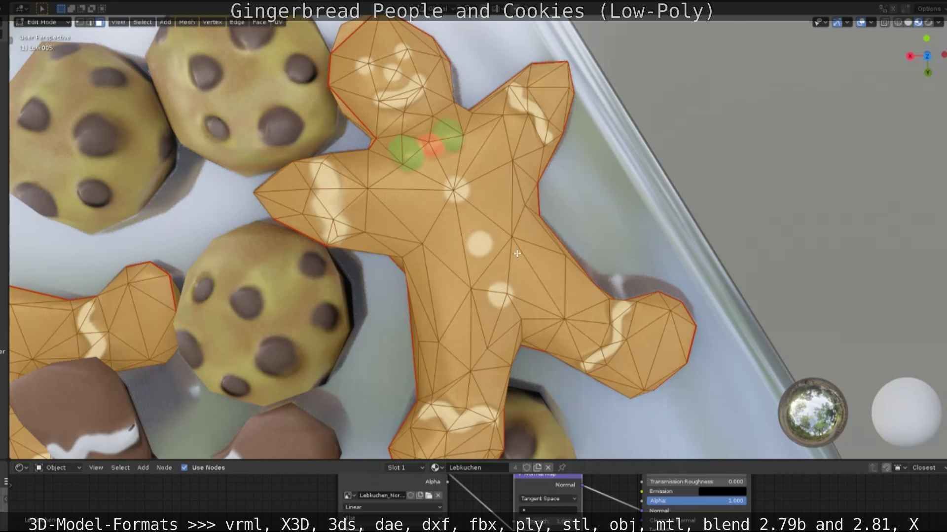 Gingerbread People And Cookies Low-Poly Low-poly 3D model_34