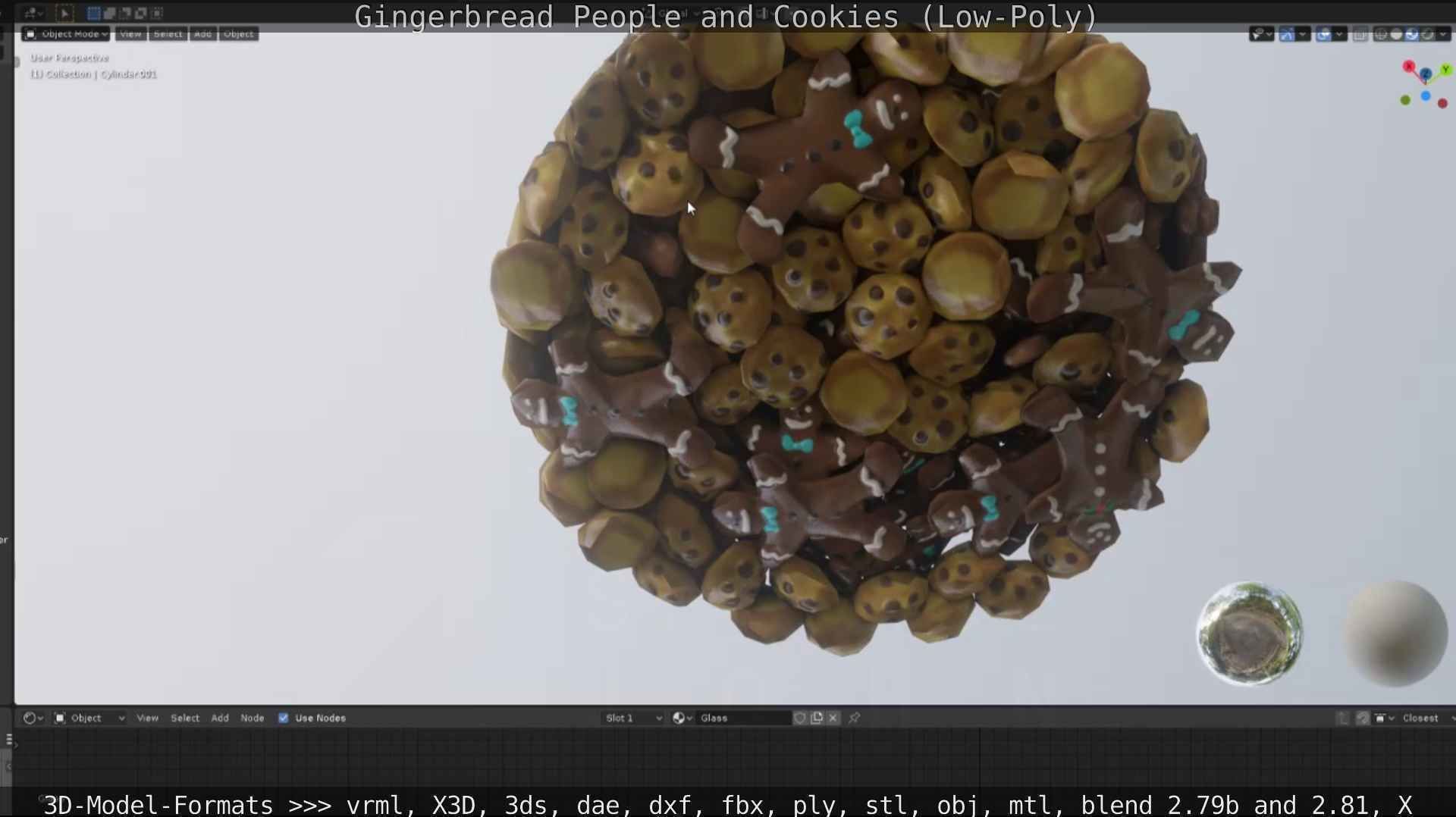 Gingerbread People And Cookies Low-Poly Low-poly 3D model_106