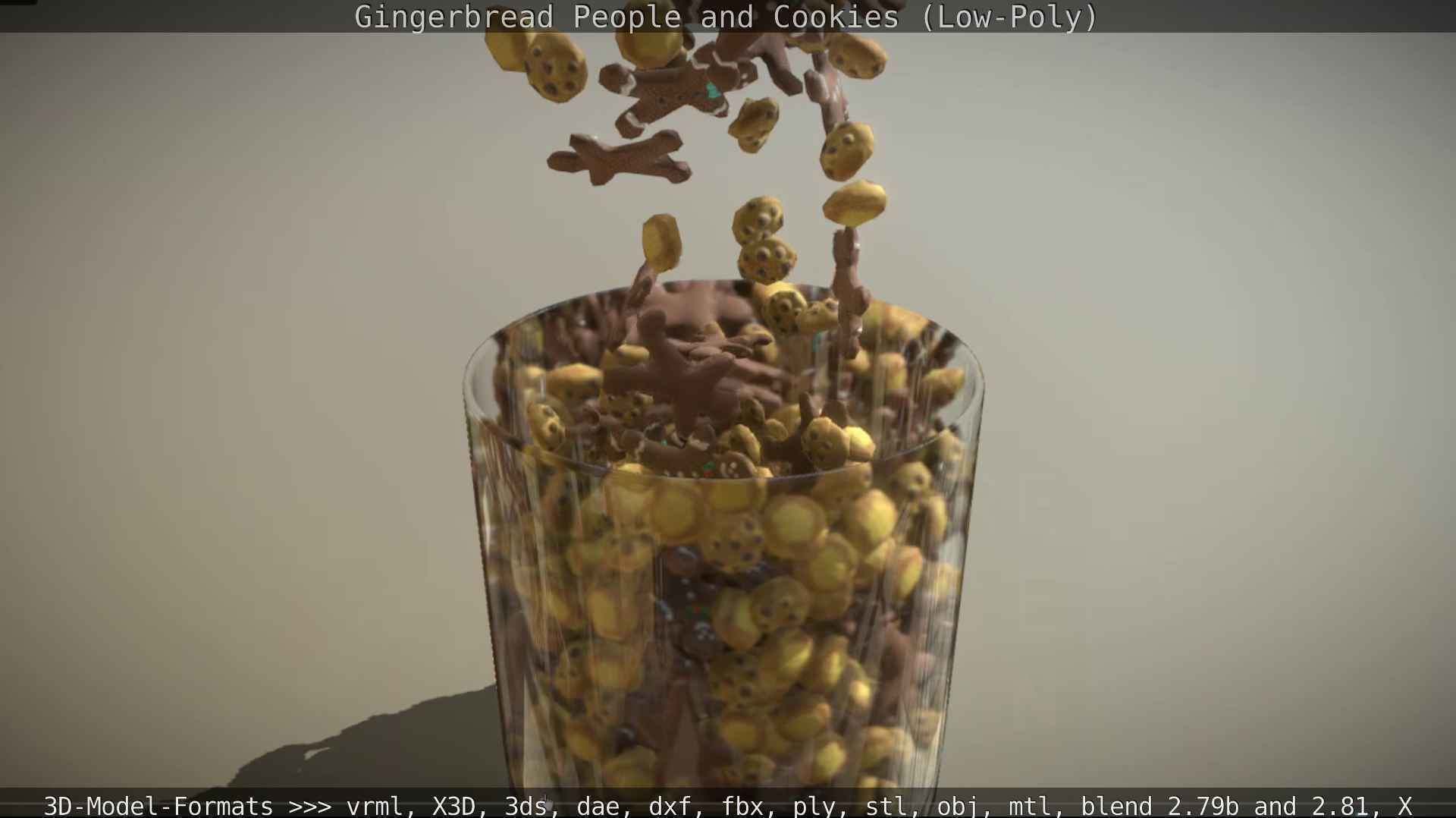 Gingerbread People And Cookies Low-Poly Low-poly 3D model_46