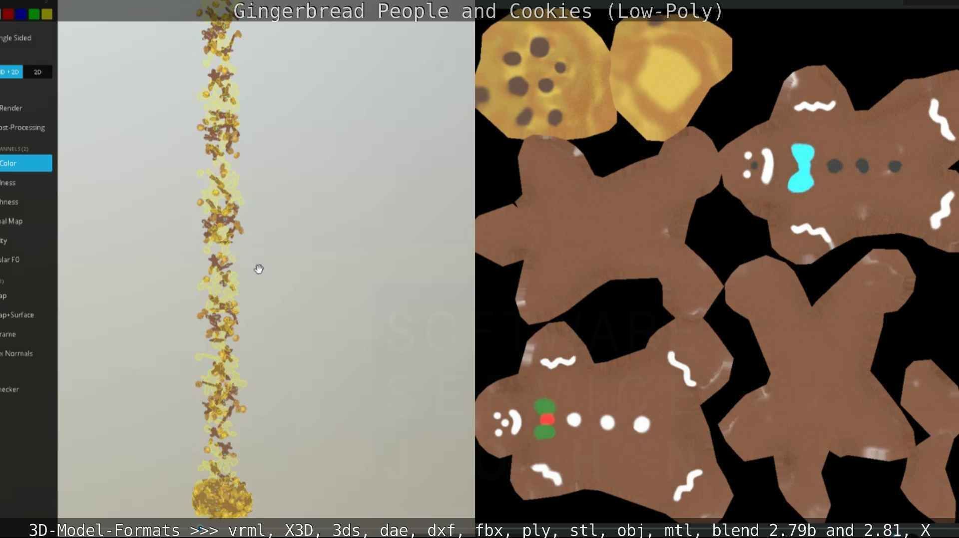 Gingerbread People And Cookies Low-Poly Low-poly 3D model_66