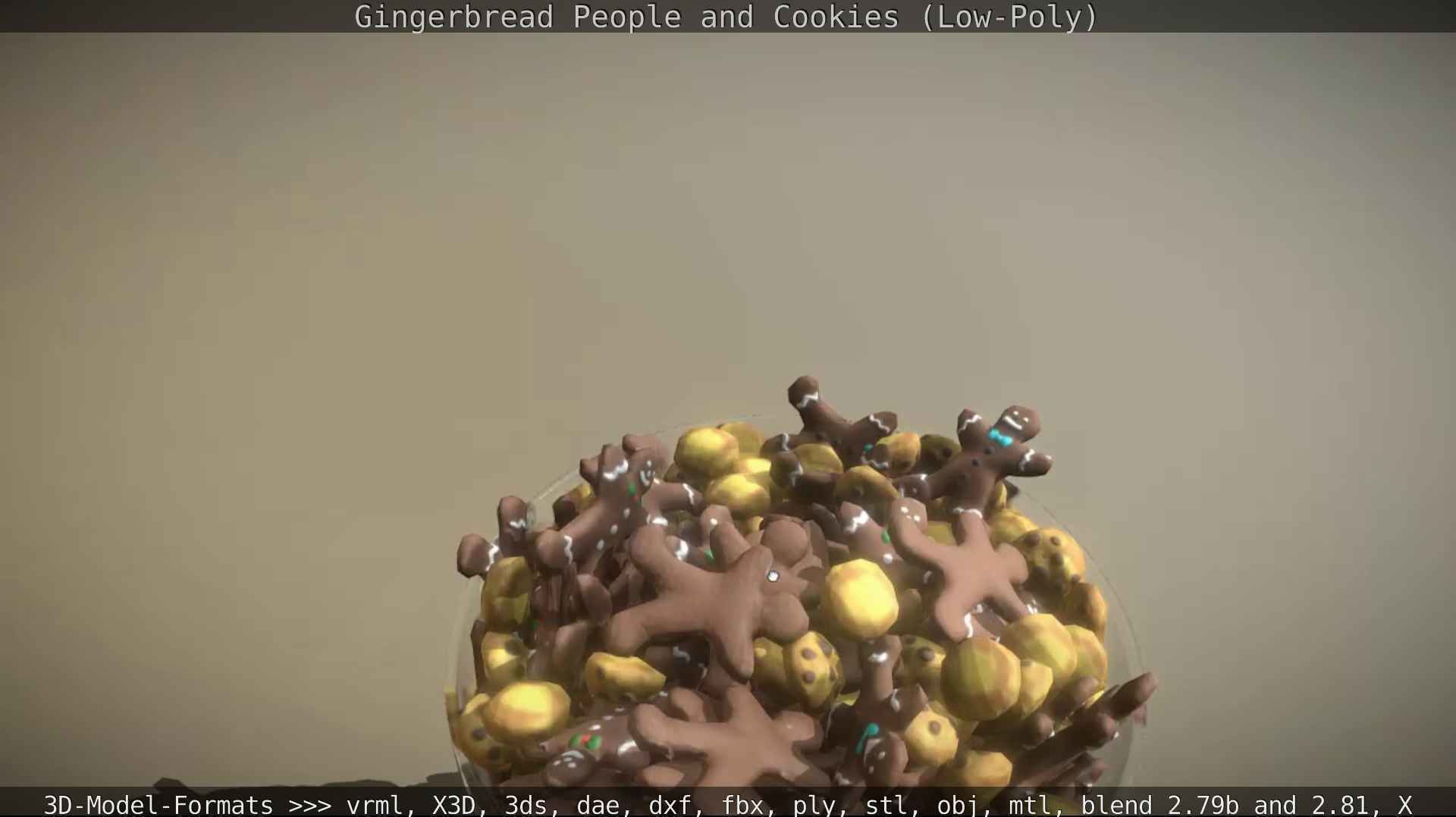 Gingerbread People And Cookies Low-Poly Low-poly 3D model_56