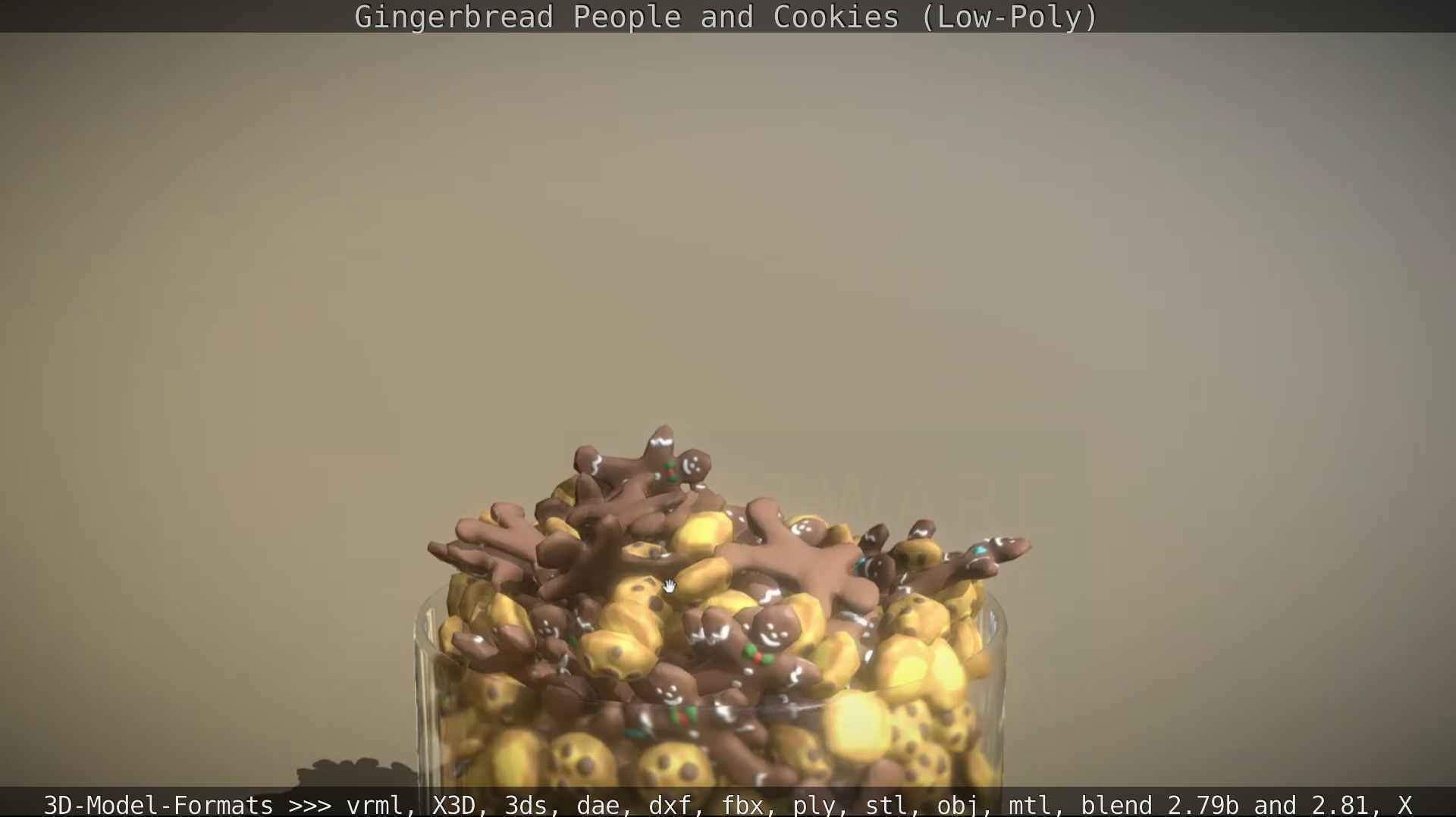 Gingerbread People And Cookies Low-Poly Low-poly 3D model_53