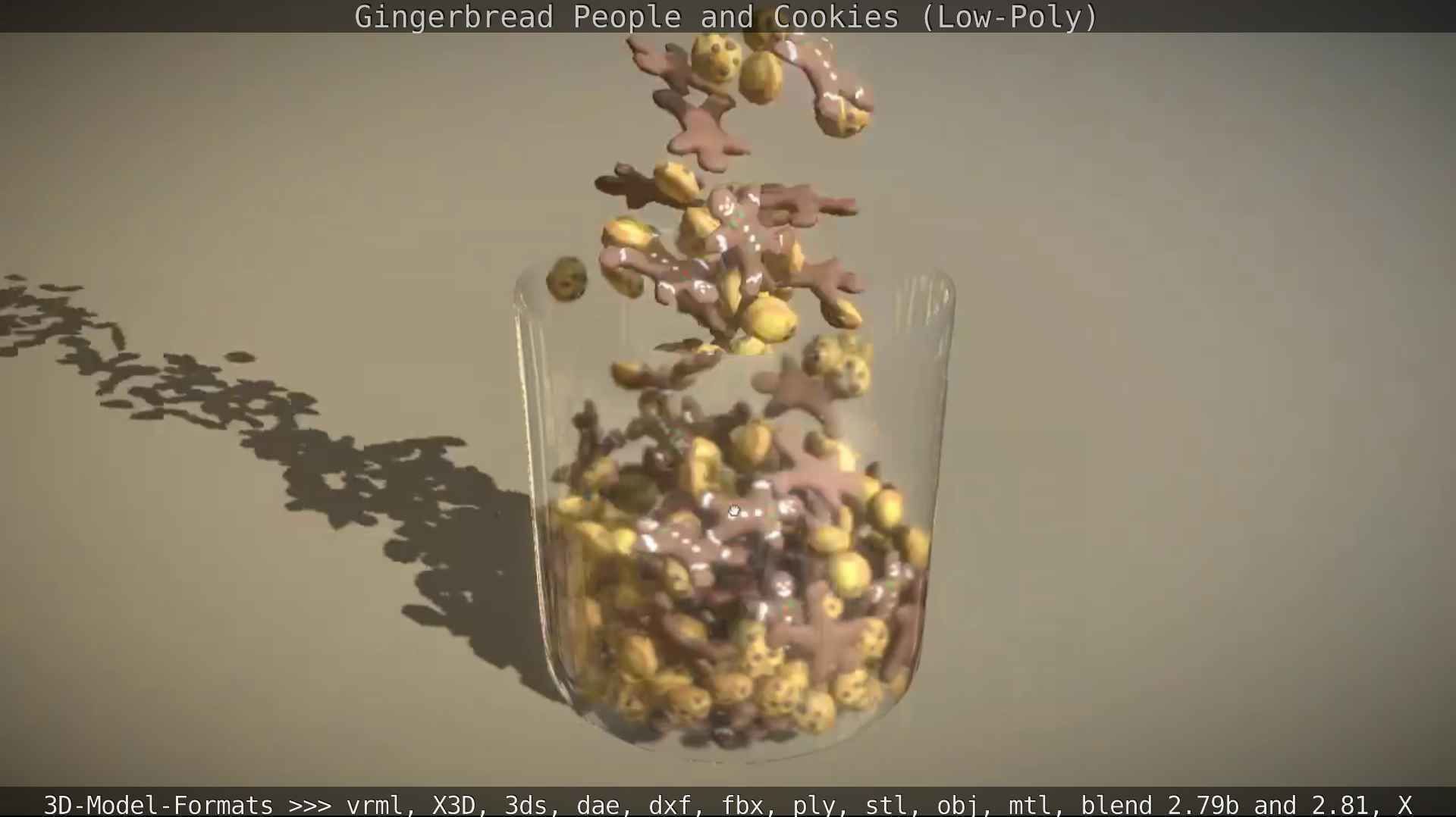 Gingerbread People And Cookies Low-Poly Low-poly 3D model_20