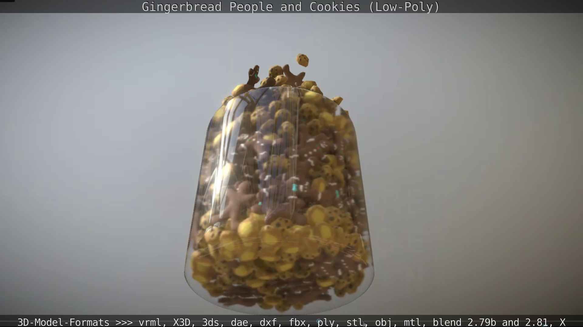 Gingerbread People And Cookies Low-Poly Low-poly 3D model_116