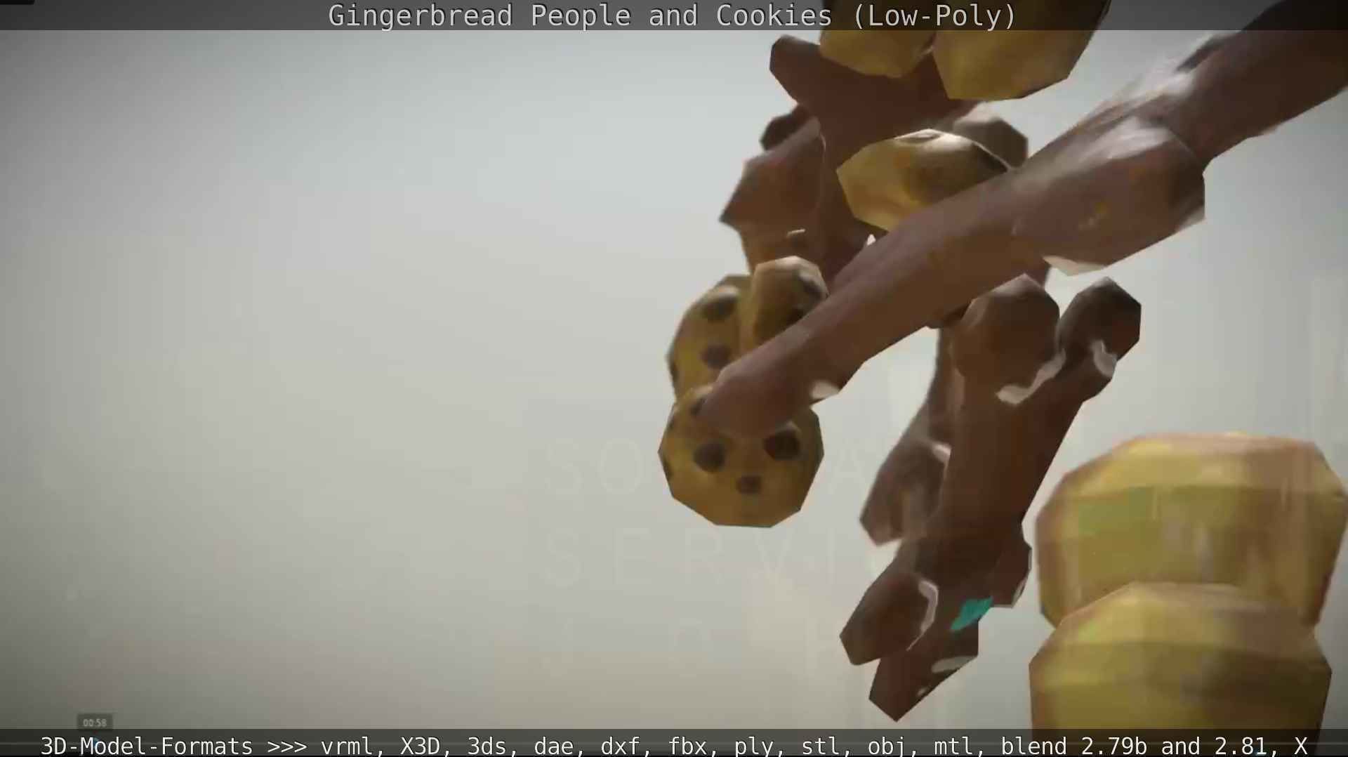 Gingerbread People And Cookies Low-Poly Low-poly 3D model_138