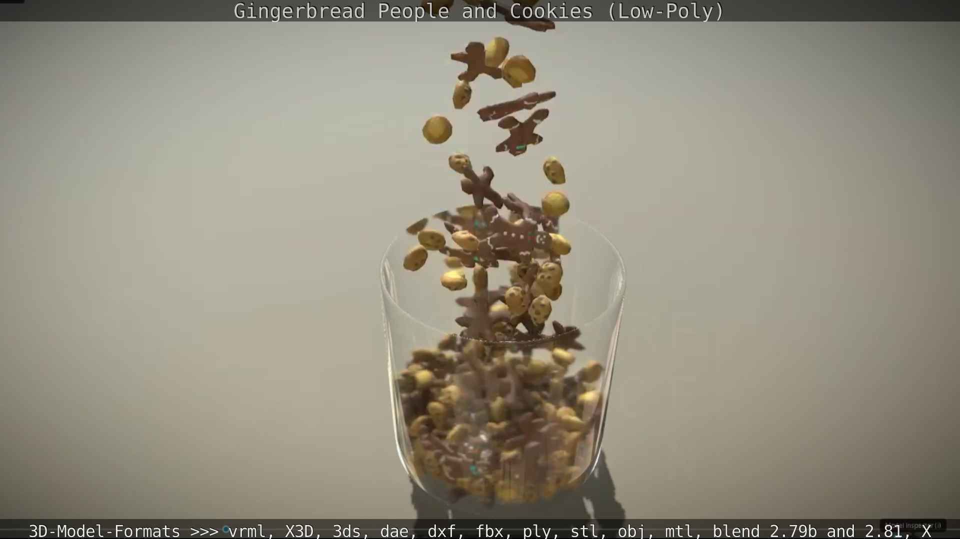 Gingerbread People And Cookies Low-Poly Low-poly 3D model_59