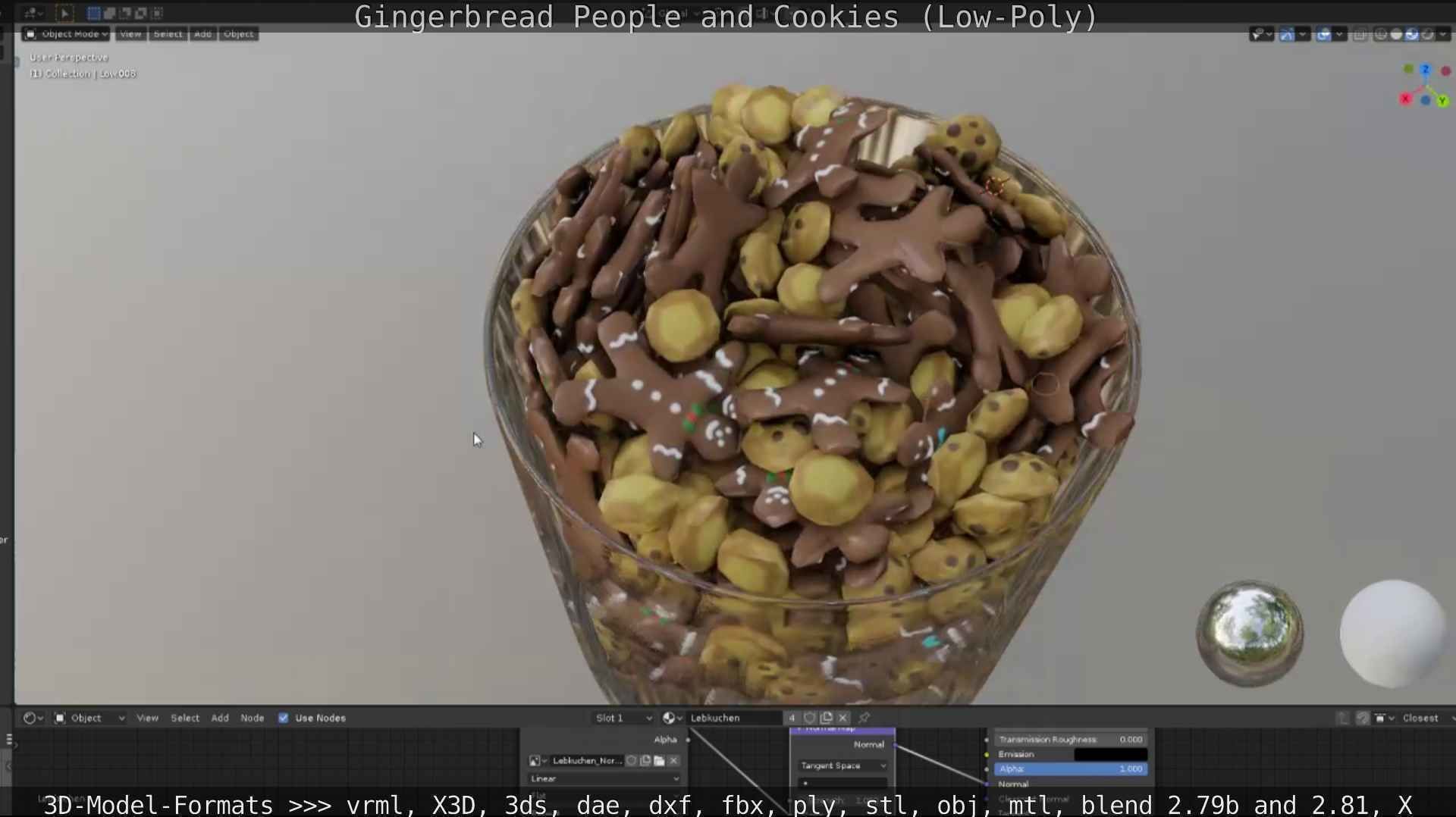 Gingerbread People And Cookies Low-Poly Low-poly 3D model_99