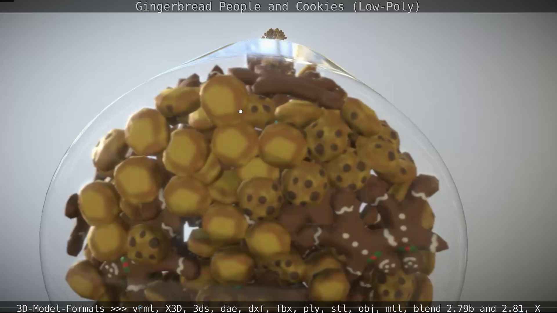 Gingerbread People And Cookies Low-Poly Low-poly 3D model_23